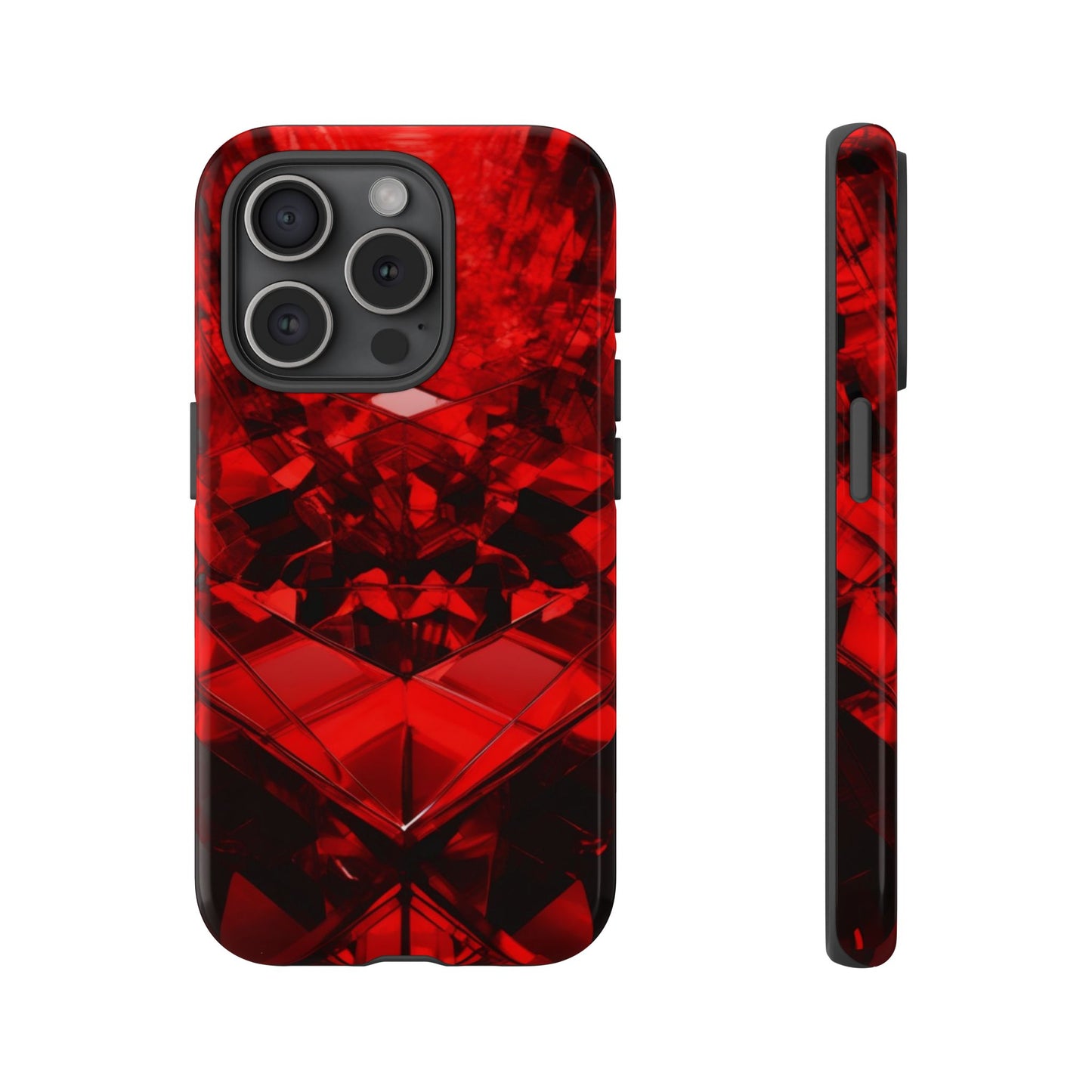 Red Crystal Design Phone Case for iPhone 17/16/15/14 - Tough, Stylish Protection