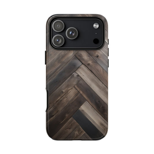 Durable Phone Case with Modern Wood Design for iPhone 17/16/15/14