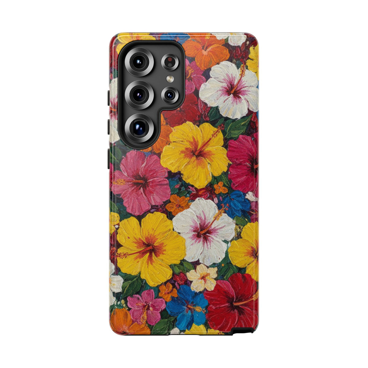 Tough Cases Phone Cases for Samsung Galaxy S26/S25/S24/S23/S22 – Dual Layer, Matte/Glossy Finish, Wireless Charging CompatibleFloral Hibiscus Tough Phone Case — Bright Tropical Flowers Protective Cover