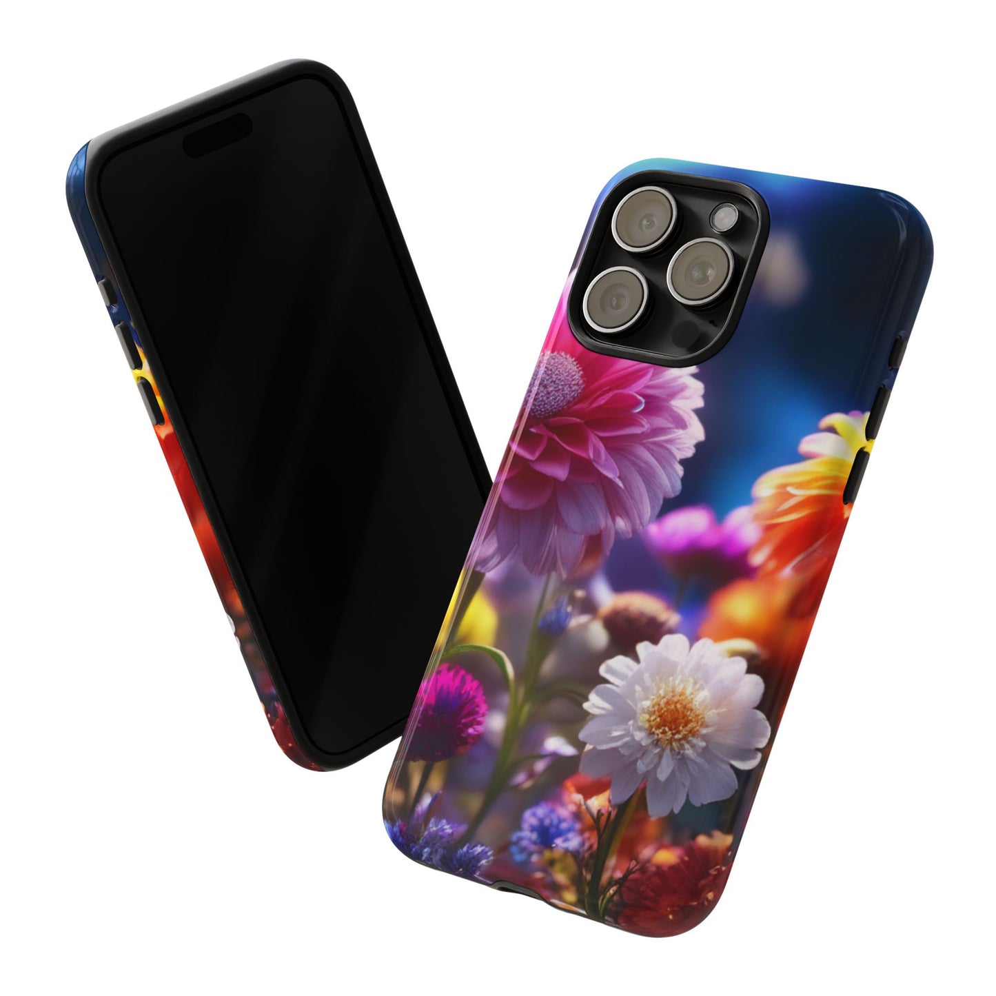 iPhone Tough Cases Phone Cases for iPhone 14\15\16\17 – Dual Layer, Matte/Glossy Finish, Wireless Charging Compatible, Floral Garden Phone Case — Vibrant Bloom Protective iPhone Cover
