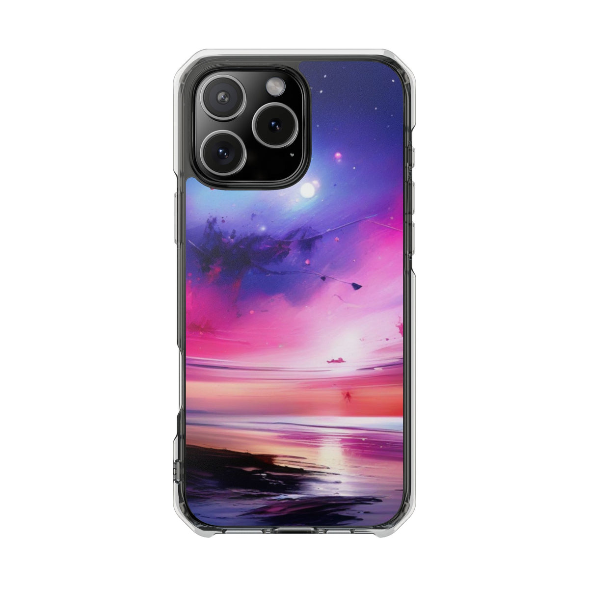 Magnetic Impact Phone Case for iPhone 16/15/14, Magnetic Clear Impact Phone Cases - Galaxy Vibe, Protective Cover, Customizable Gift, Stylish Phone Accessory, Unique Design