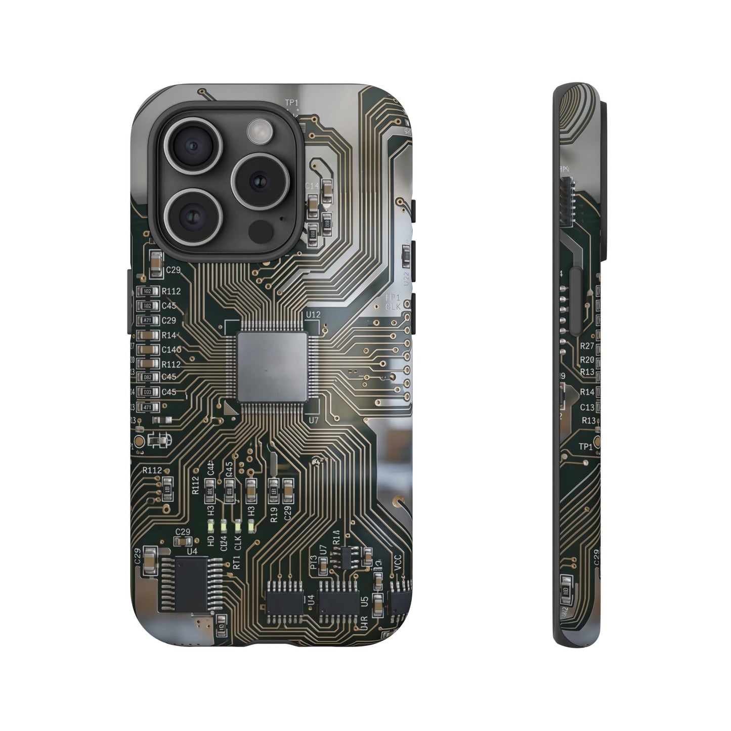 iPhone Tough Cases Phone Cases for iPhone 14\15\16\17 – Dual Layer, Matte/Glossy Finish, Wireless Charging Compatible. Circuit Board Tough Phone Case — Tech-Inspired Protective iPhone Cover