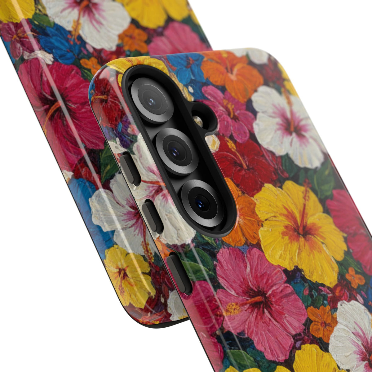 Tough Cases Phone Cases for Samsung Galaxy S26/S25/S24/S23/S22 – Dual Layer, Matte/Glossy Finish, Wireless Charging CompatibleFloral Hibiscus Tough Phone Case — Bright Tropical Flowers Protective Cover