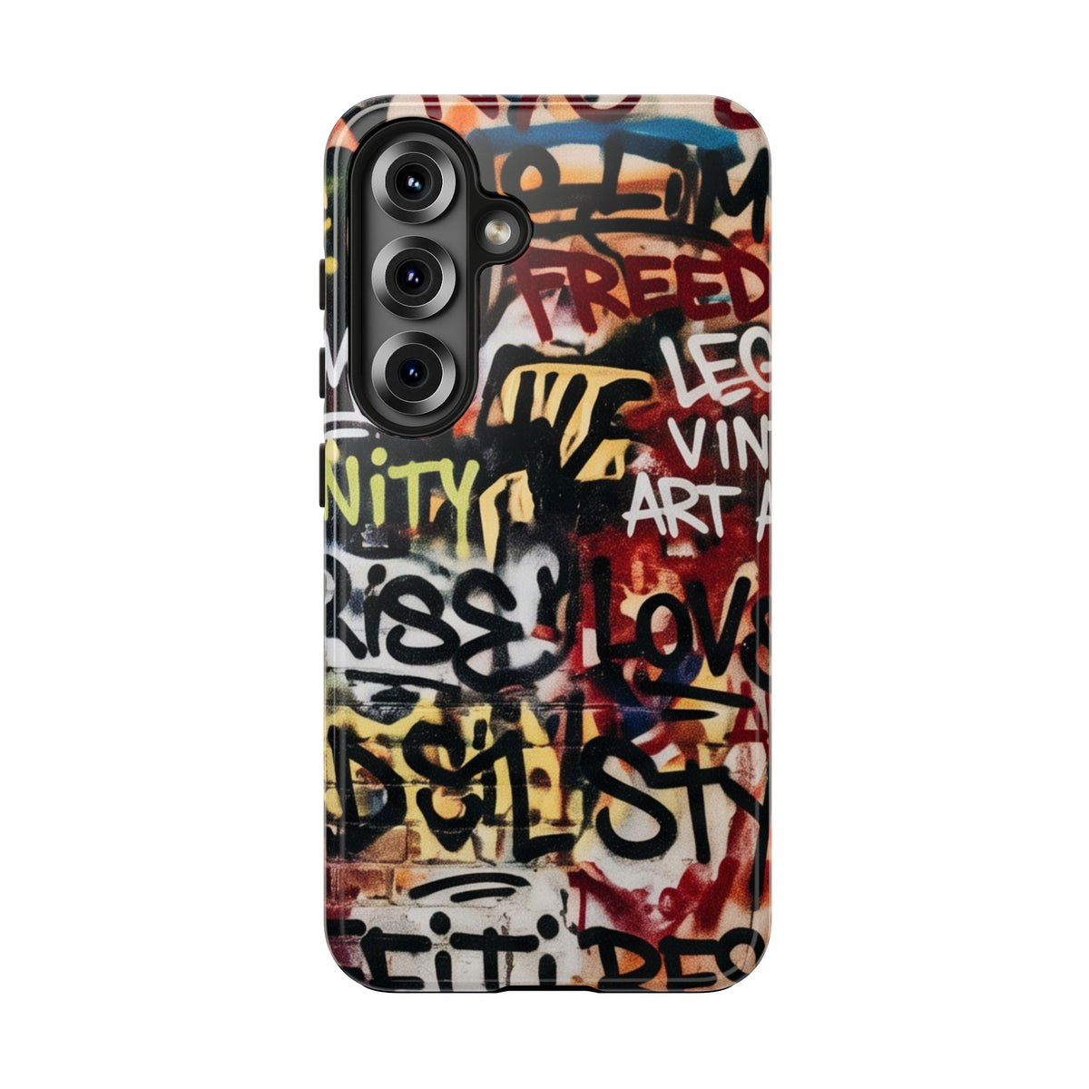 Tough Cases Phone Cases for Samsung Galaxy S26/S25/S24 – Dual Layer, Matte/Glossy Finish, Wireless Charging Compatible. Graffiti Phone Case