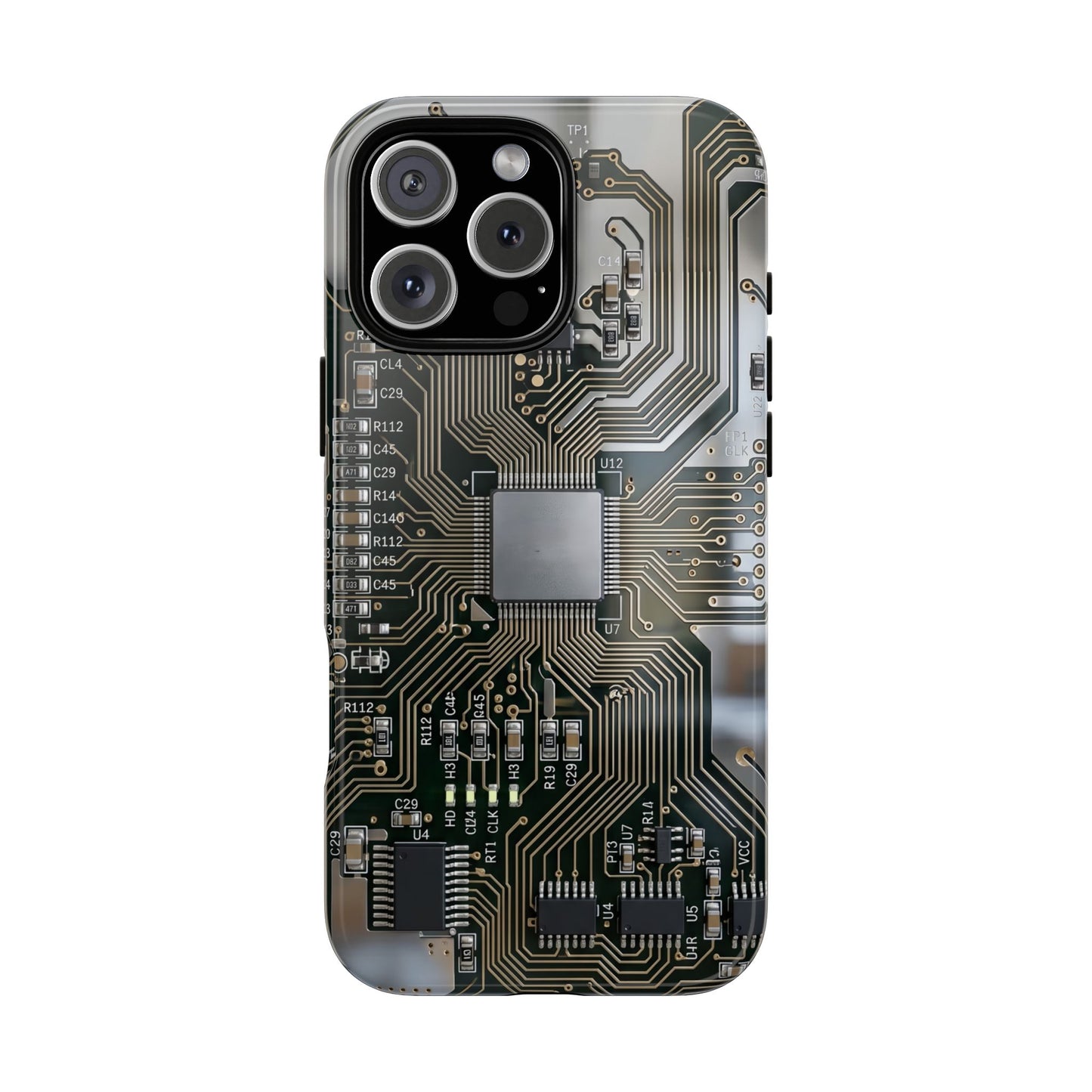 iPhone Tough Cases Phone Cases for iPhone 14\15\16\17 – Dual Layer, Matte/Glossy Finish, Wireless Charging Compatible. Circuit Board Tough Phone Case — Tech-Inspired Protective iPhone Cover