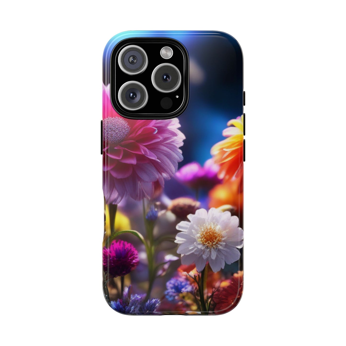iPhone Tough Cases Phone Cases for iPhone 14\15\16\17 – Dual Layer, Matte/Glossy Finish, Wireless Charging Compatible, Floral Garden Phone Case — Vibrant Bloom Protective iPhone Cover