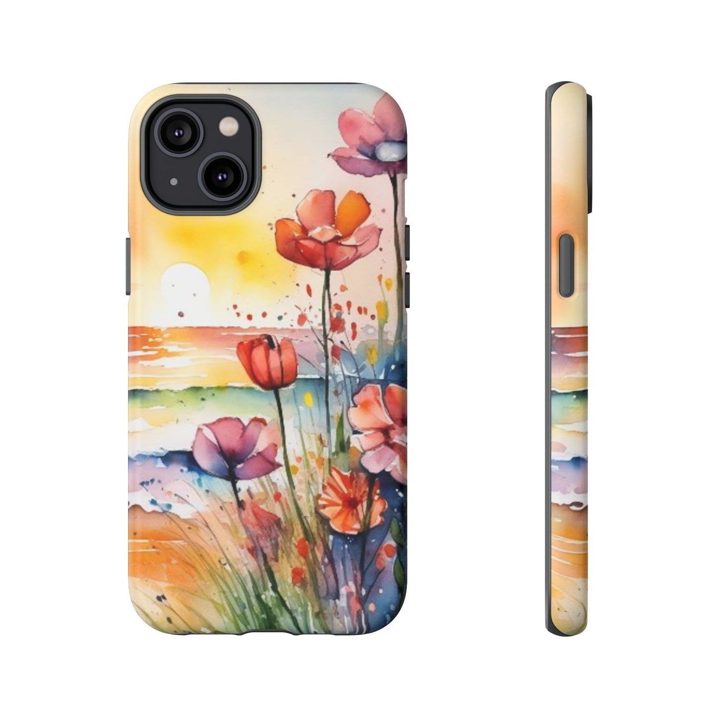 Floral Phone Case, Tough Cases Phone Cases for iPhone 17/16/15/14 - Tough Cases with Vibrant Watercolor Design
