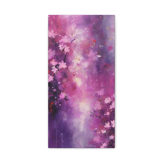 Abstract Art Canvas Print – Modern Wall Art, Digital Artwork, Matte Canvas, Ready to Hang, Home & Office Décor, Modern Wall Décor, Floral Abstract Wall Art - Purple Blossom Matte Canvas