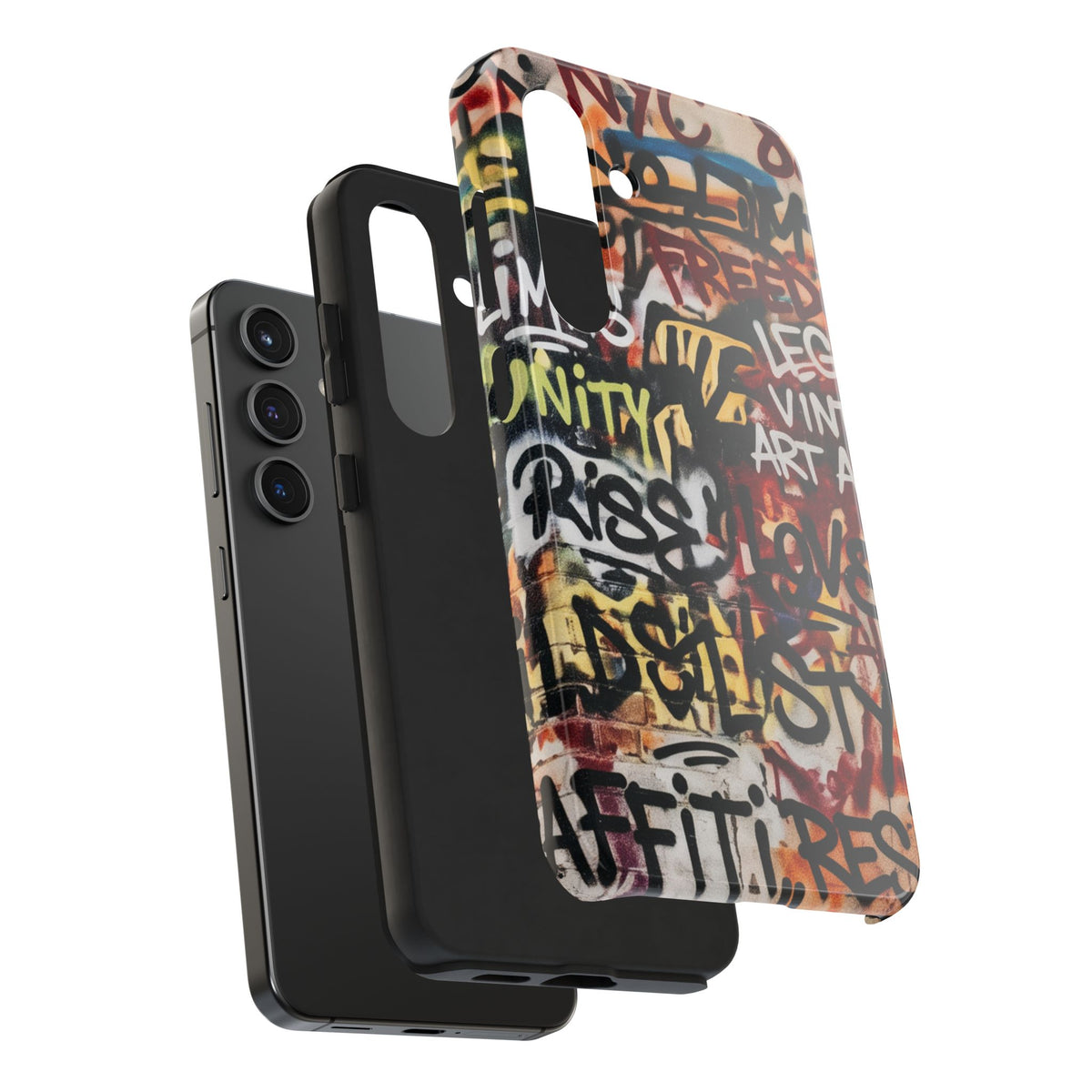 Tough Cases Phone Cases for Samsung Galaxy S26/S25/S24 – Dual Layer, Matte/Glossy Finish, Wireless Charging Compatible. Graffiti Phone Case