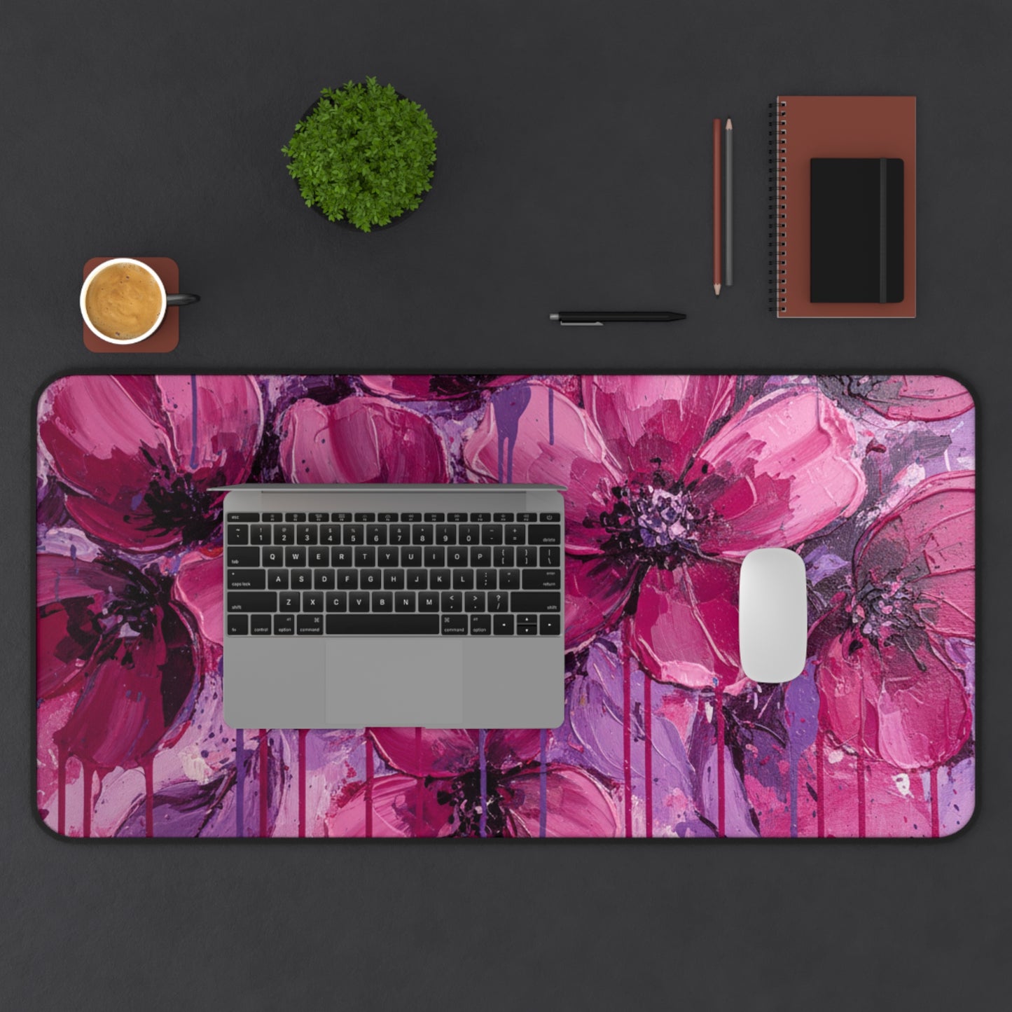 Large Gaming Mouse Pad – Premium Mouse Pad & Tech Accessory for Home & Office, Premium Desk Mat, Gaming Mouse Pad, Non-slip, Floral Desk Mat — Pink Mouse Pad for Home Office