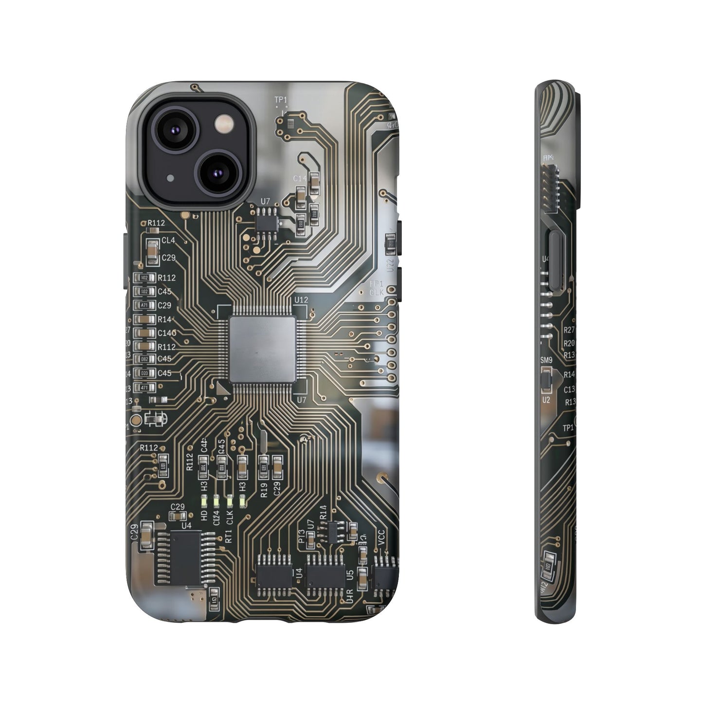 iPhone Tough Cases Phone Cases for iPhone 14\15\16\17 – Dual Layer, Matte/Glossy Finish, Wireless Charging Compatible. Circuit Board Tough Phone Case — Tech-Inspired Protective iPhone Cover