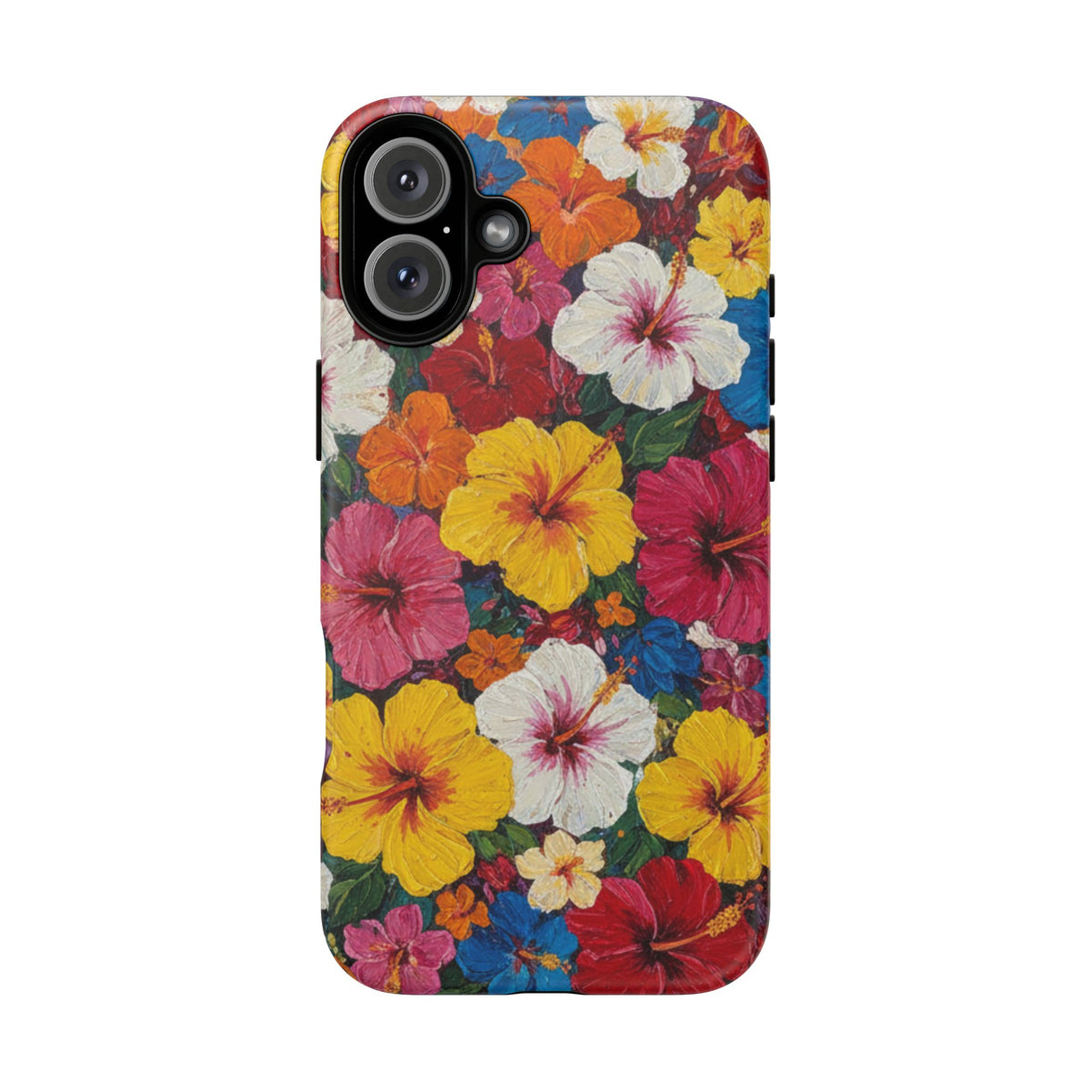 iPhone Tough Cases Phone Cases for iPhone 14\15\16\17 – Dual Layer, Matte/Glossy Finish, Wireless Charging CompatibleFloral Hibiscus Tough Phone Case — Bright Tropical Protection