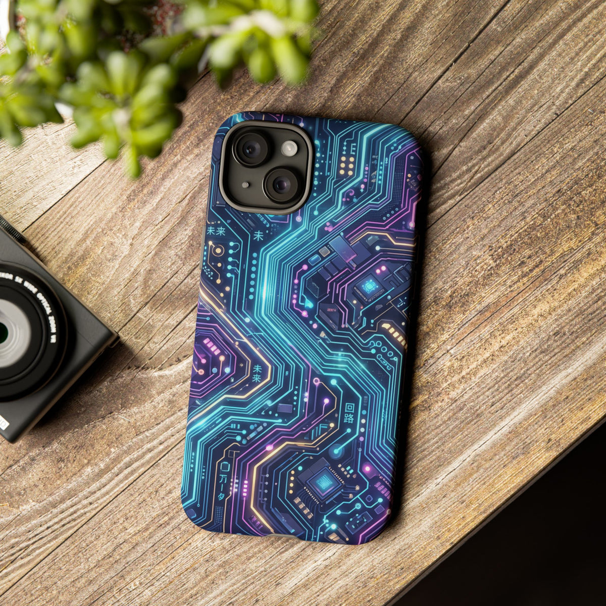 iPhone Tough Cases Phone Cases for iPhone 14\15\16\17\18 – Dual Layer, Matte/Glossy Finish, Wireless Charging Compatible. Tech Circuit Tough Phone Case.