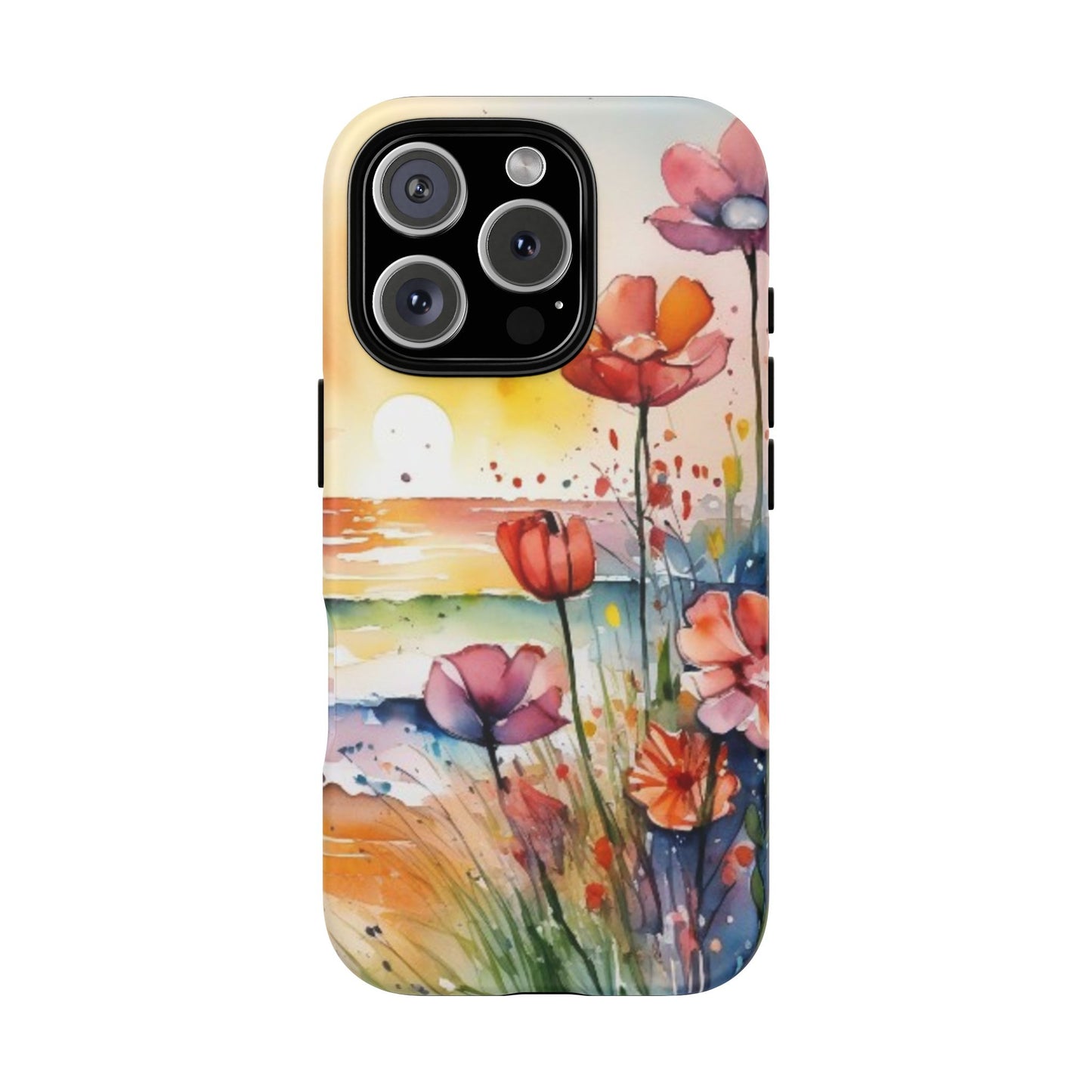 Floral Phone Case, Tough Cases Phone Cases for iPhone 17/16/15/14 - Tough Cases with Vibrant Watercolor Design