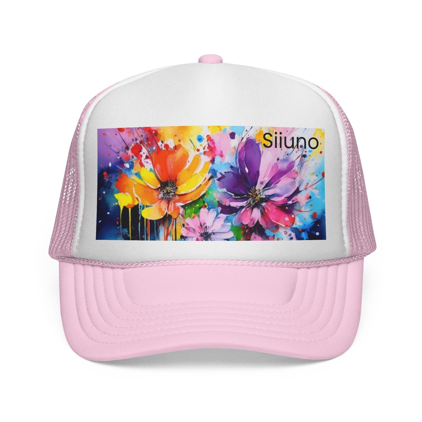 Vibrant Floral Trucker Cap - Colorful Summer Hat for Outdoor Fun