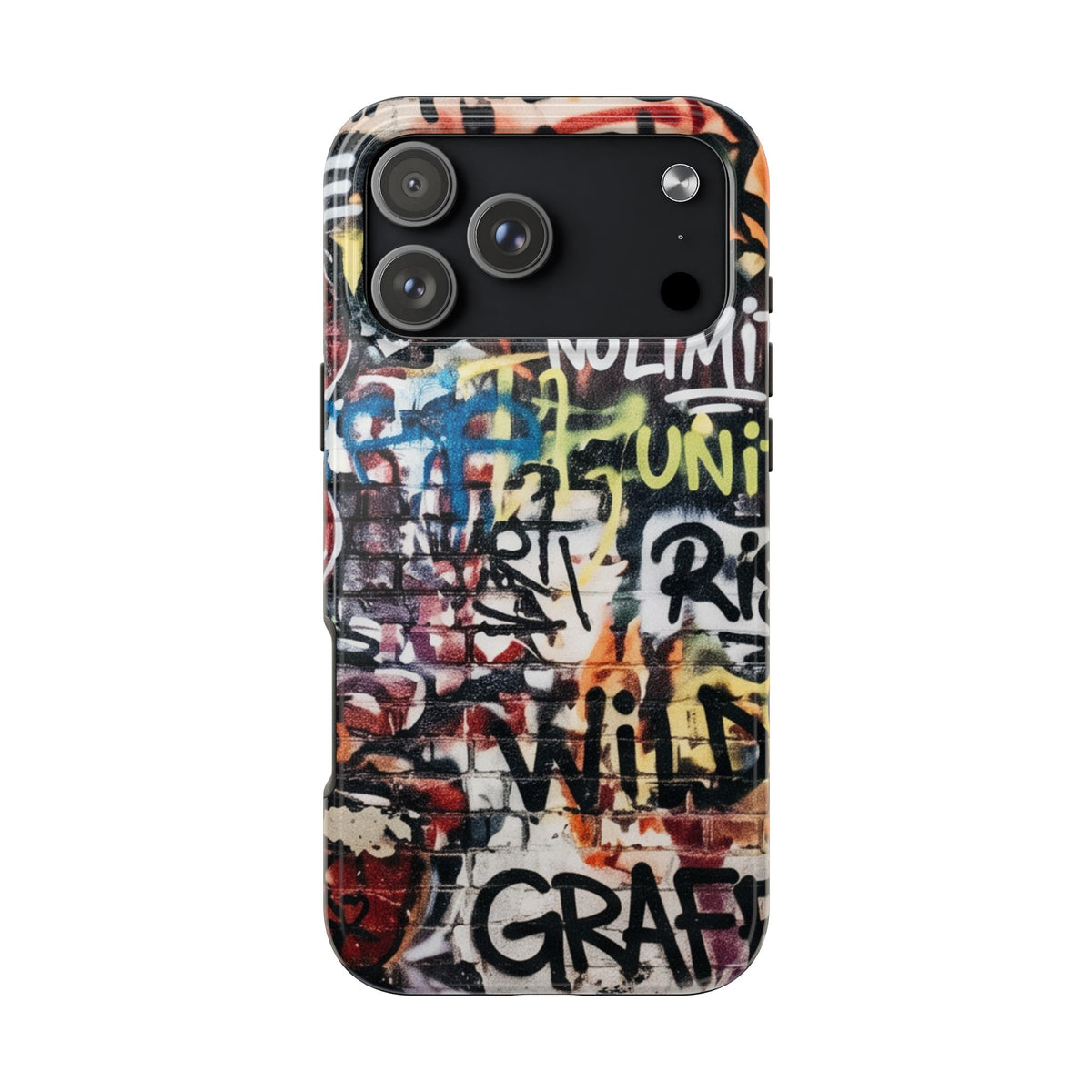 iPhone Tough Cases Phone Cases for iPhone 15\16\17\18 – Dual Layer, Matte/Glossy Finish, Wireless Charging Compatible. Graffiti Tough Phone Case