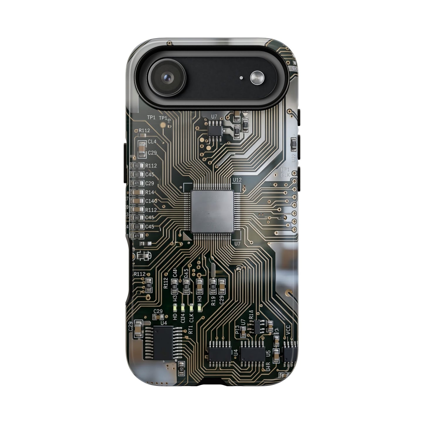 iPhone Tough Cases Phone Cases for iPhone 14\15\16\17 – Dual Layer, Matte/Glossy Finish, Wireless Charging Compatible. Circuit Board Tough Phone Case — Tech-Inspired Protective iPhone Cover