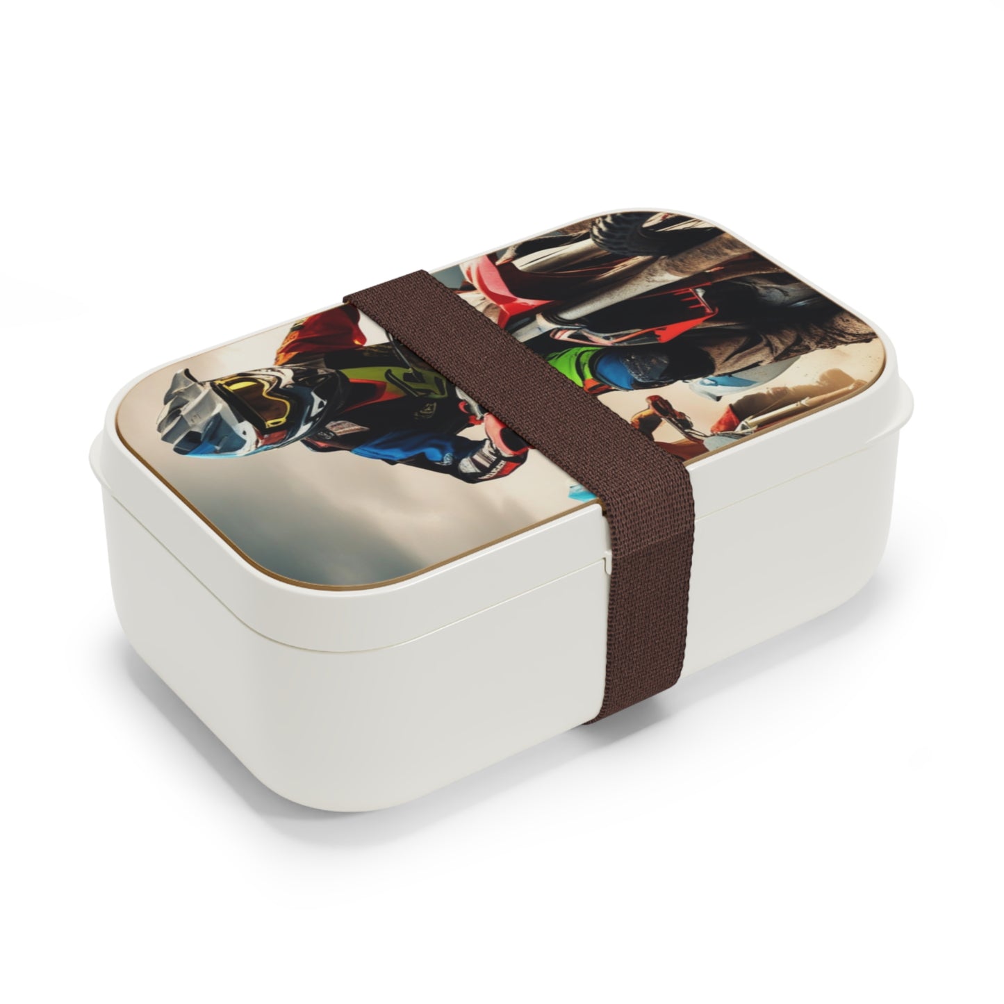 Stylish Bento Box Lunchbox – Portable, Designer Food Container with Wooden Lid & Two Moveable Compartments for Work, School & Picnics, Bento Lunch Box - Perfect for Adventurers & Riders