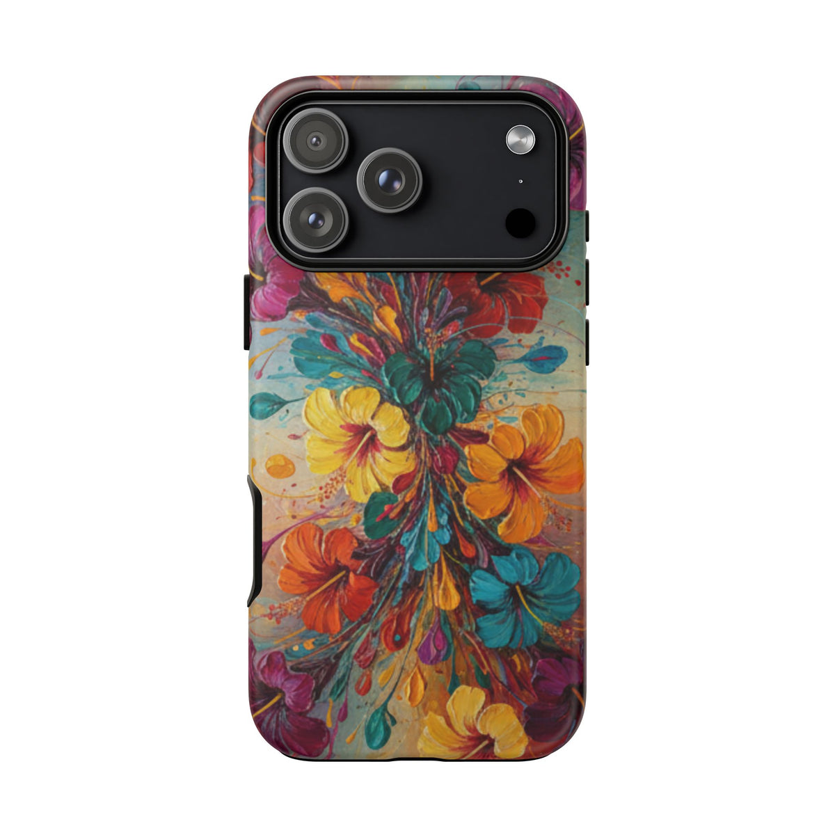 iPhone Tough Cases Phone Cases for iPhone 14\15\16\17\18 – Dual Layer, Matte/Glossy Finish, Wireless Charging Compatible. Floral Burst Tough Phone Case — Vibrant Flower Protective Case
