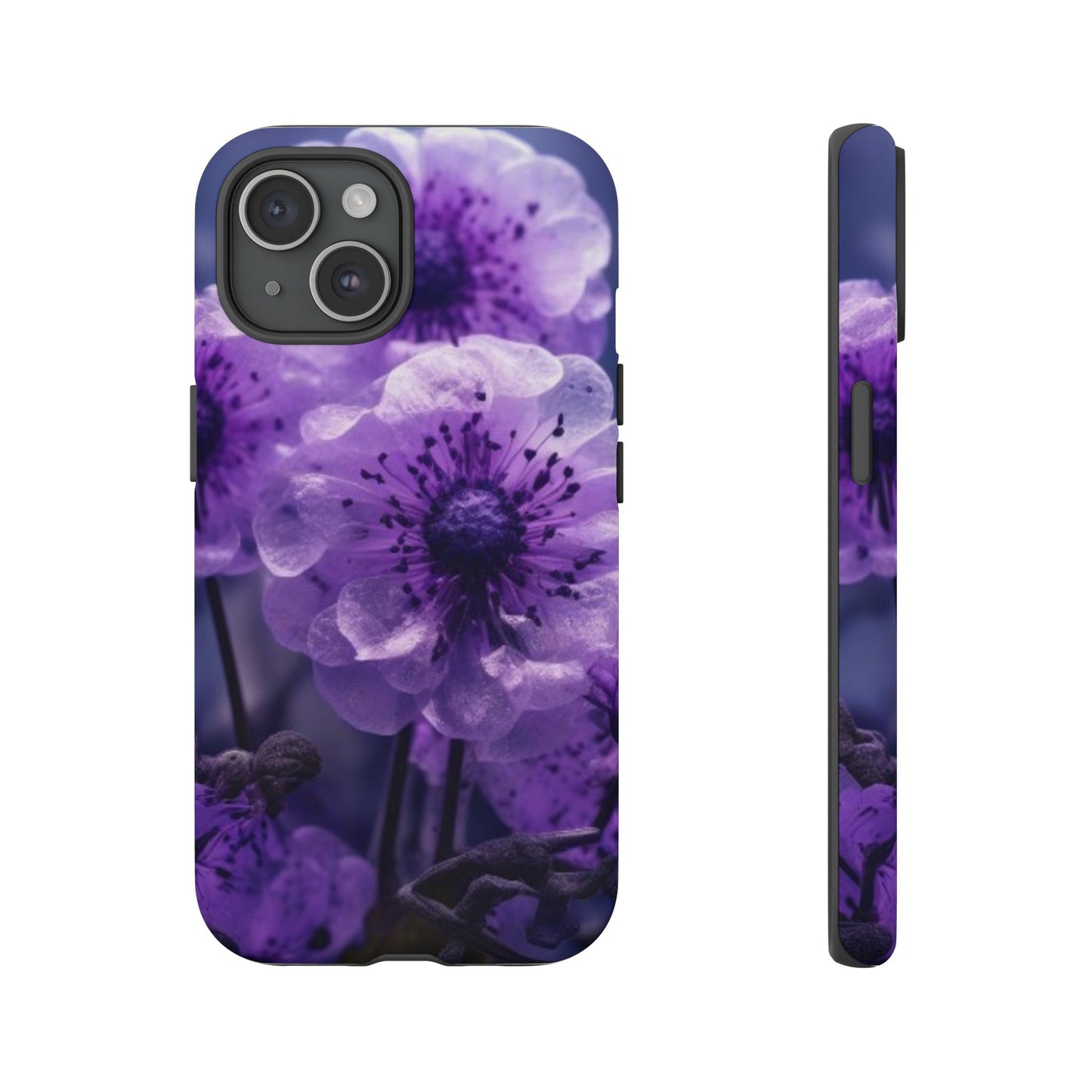 Purple Floral iPhone Case, Tough Cases for iPhone 17/16/15/14- Tough & Stylish Phone Protection. Gifts for her