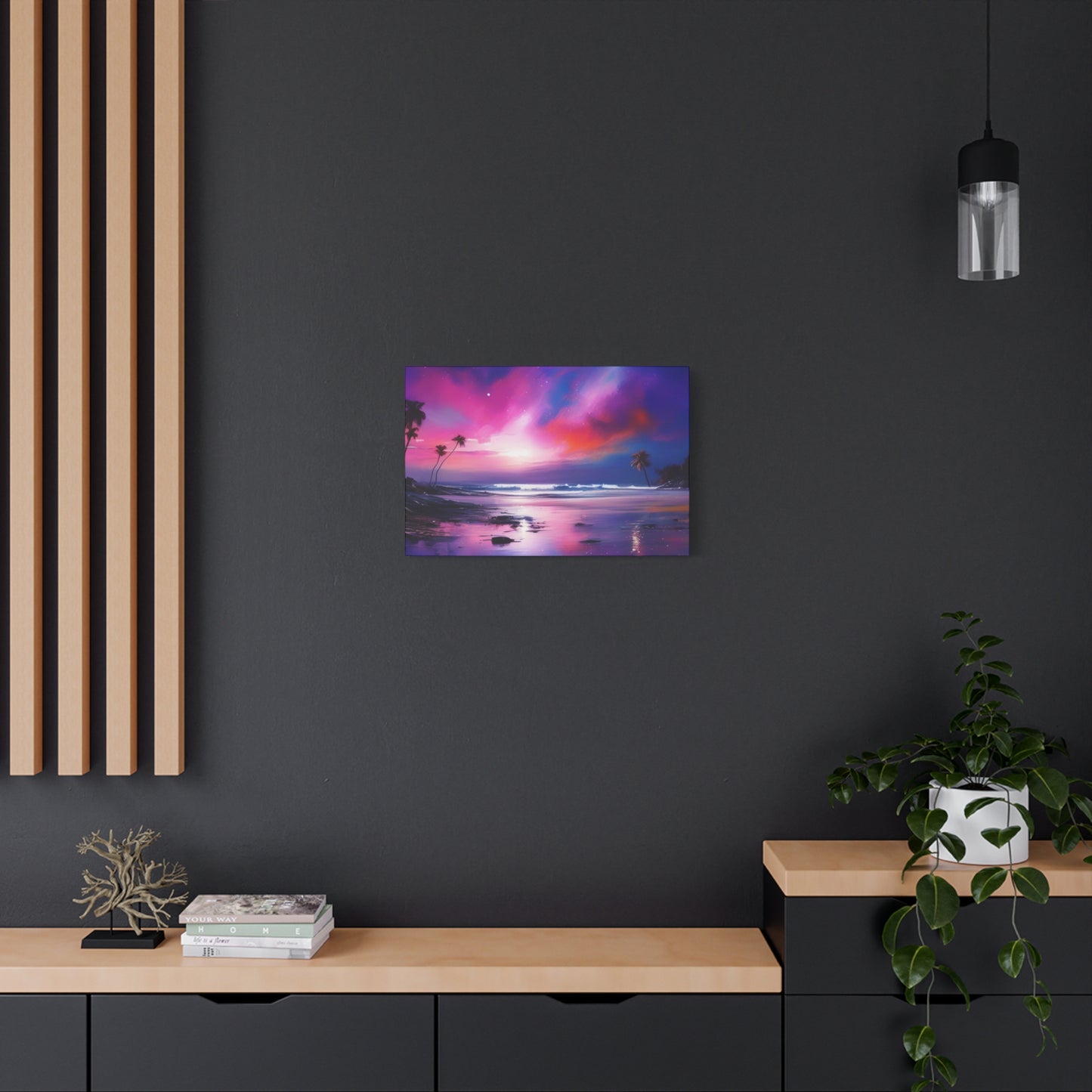 Abstract Art Canvas Print – Modern Wall Art, Digital Artwork, Matte Canvas, Ready to Hang, Home & Office Décor, Modern Wall Décor, Tropical Sunset Canvas Art - Vibrant Beach Landscape Wall Decor