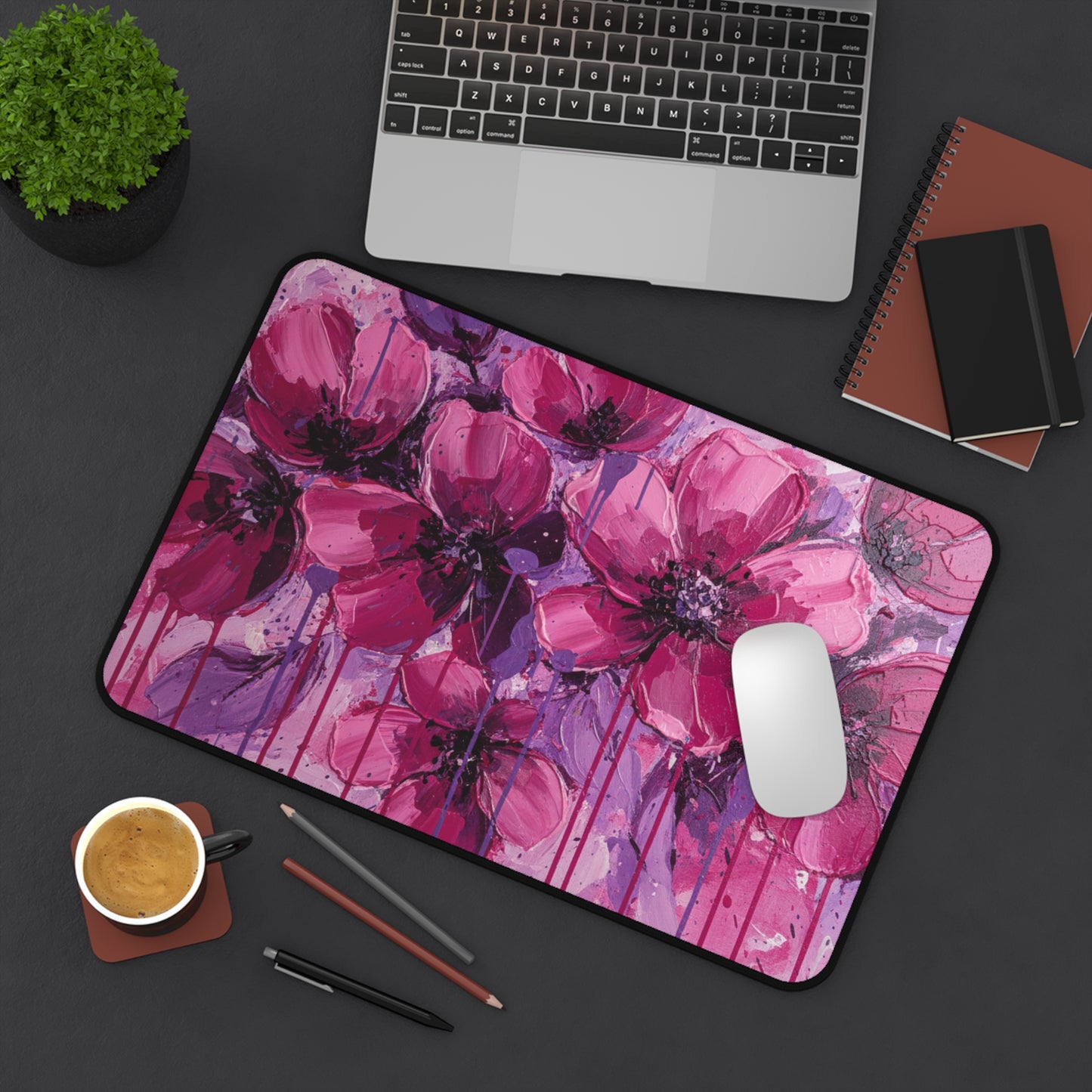 Large Gaming Mouse Pad – Premium Mouse Pad & Tech Accessory for Home & Office, Premium Desk Mat, Gaming Mouse Pad, Non-slip, Floral Desk Mat — Pink Mouse Pad for Home Office