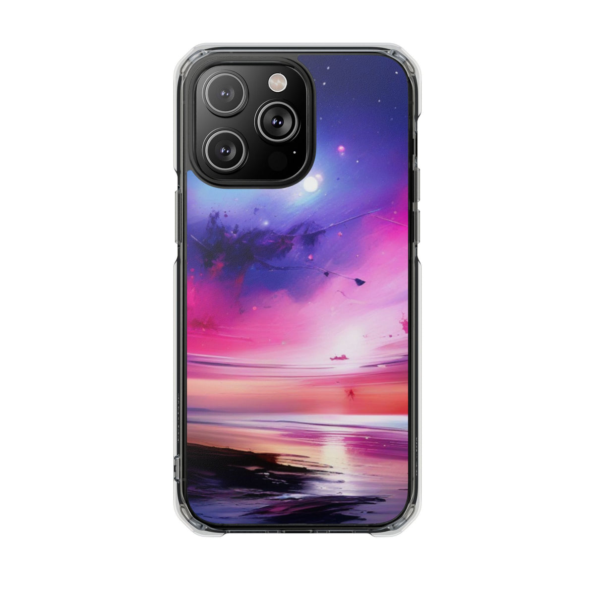 Magnetic Impact Phone Case for iPhone 16/15/14, Magnetic Clear Impact Phone Cases - Galaxy Vibe, Protective Cover, Customizable Gift, Stylish Phone Accessory, Unique Design