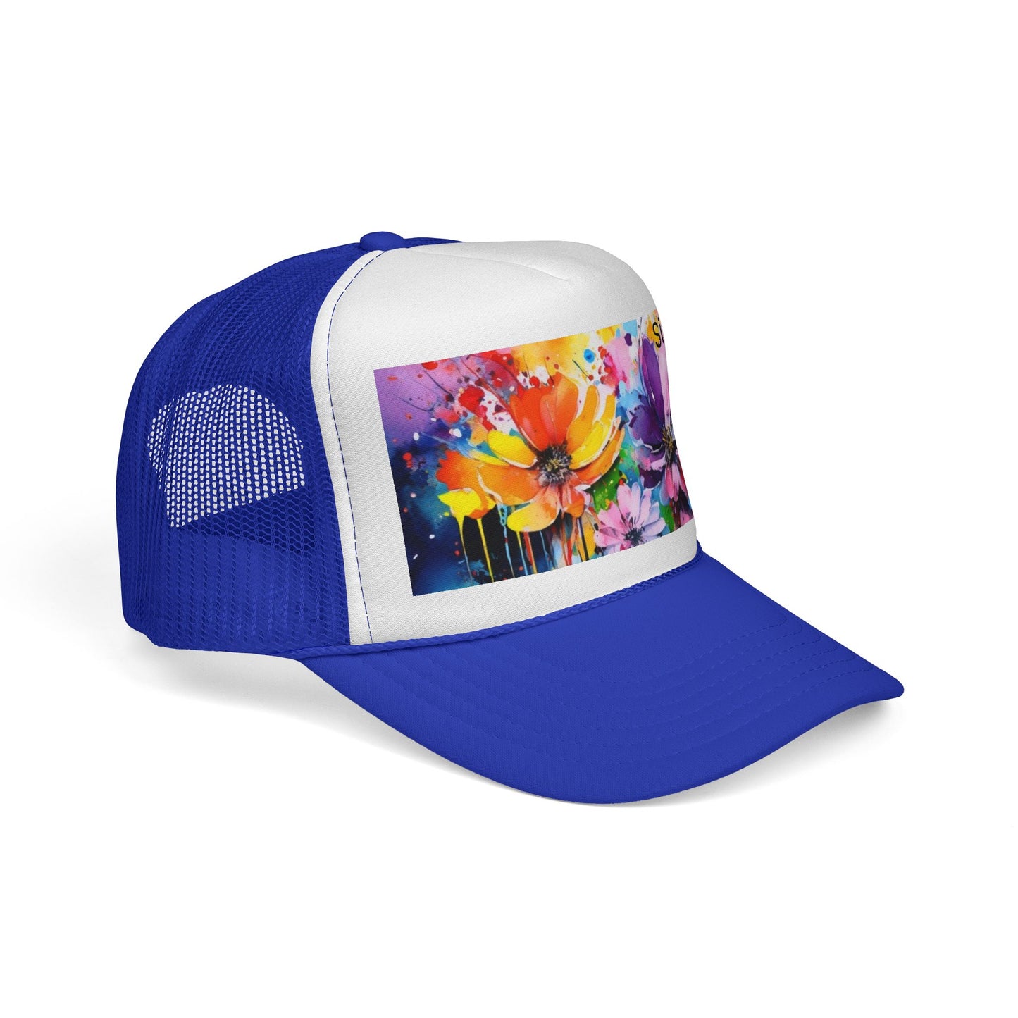 Vibrant Floral Trucker Cap - Colorful Summer Hat for Outdoor Fun