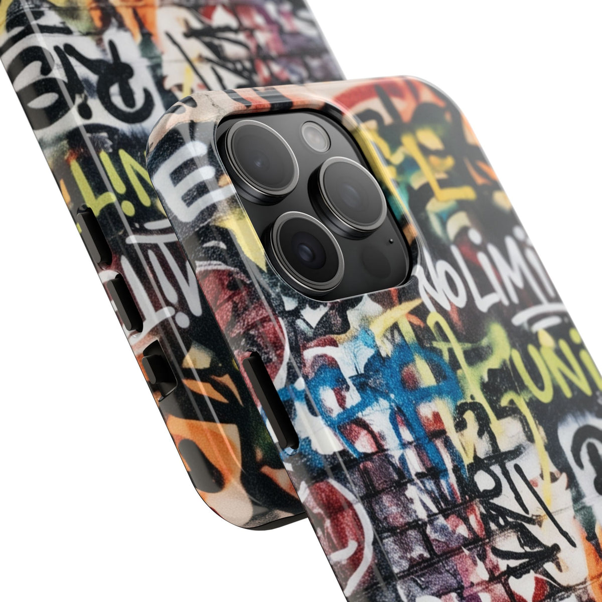 iPhone Tough Cases Phone Cases for iPhone 15\16\17\18 – Dual Layer, Matte/Glossy Finish, Wireless Charging Compatible. Graffiti Tough Phone Case
