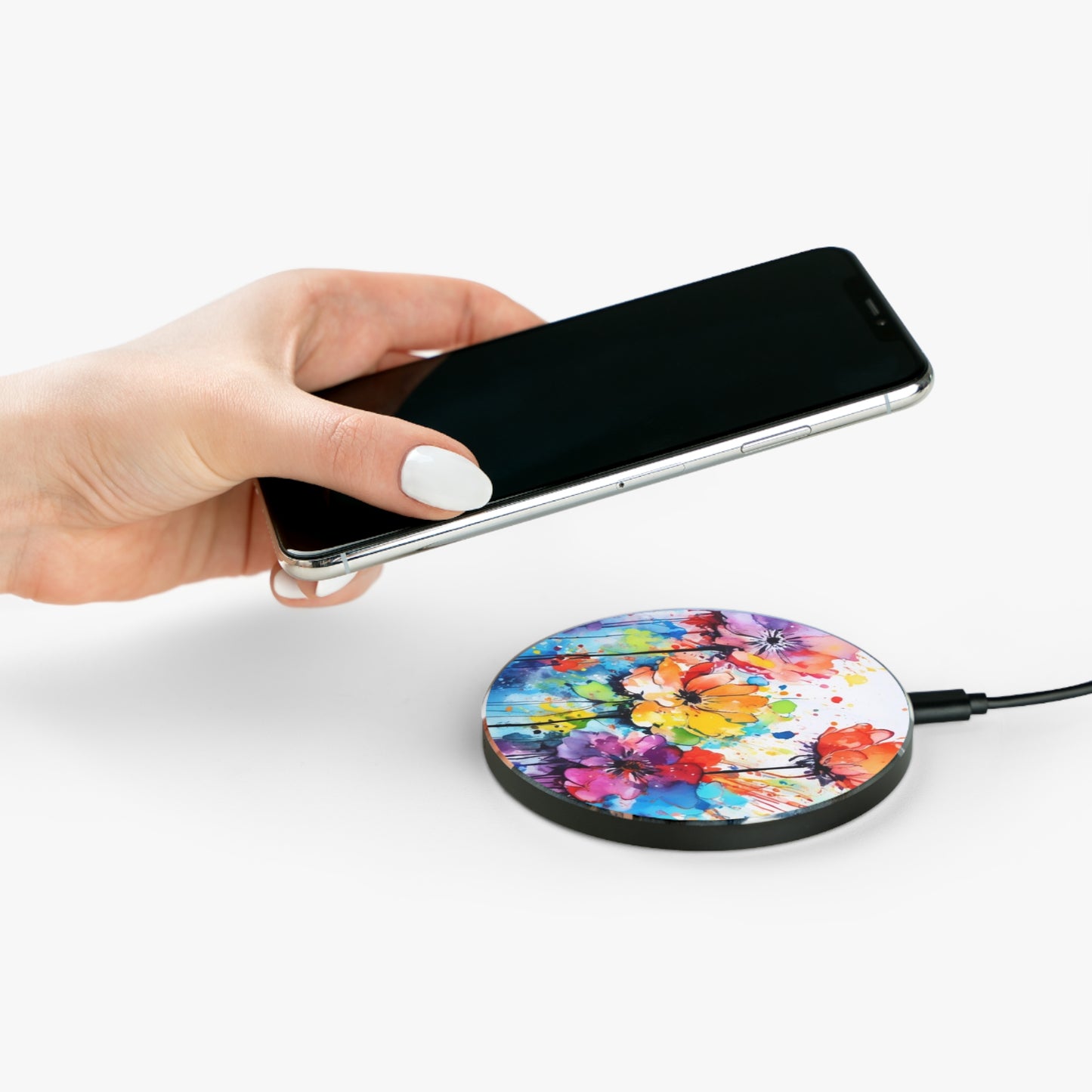 10W Fast Wireless Phone Charger – Qi-Certified for iPhone 16/15/14, Samsung Galaxy S25/S24/S23, Google Pixel 7/8/9 – Sleek, Compact Design with Micro USB Cable.