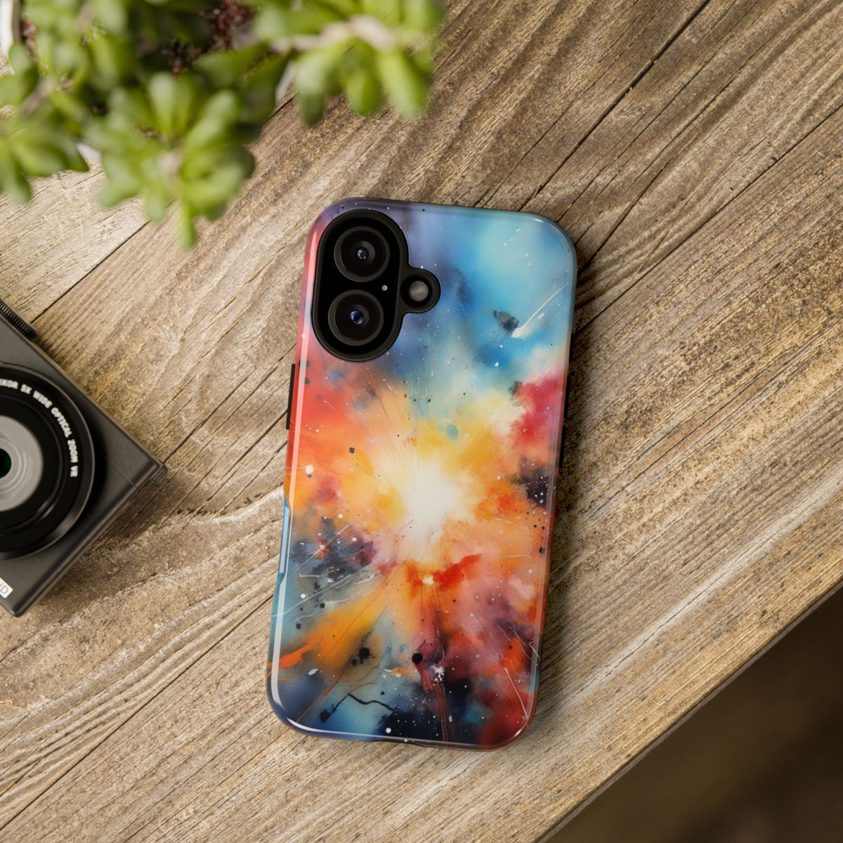 iPhone Tough Case Phone Case for iPhone 14\15\16 – Dual Layer, Matte/Glossy Finish, Wireless Charging Compatible, Galaxy Explosion Phone Case - Tough and Stylish Protection