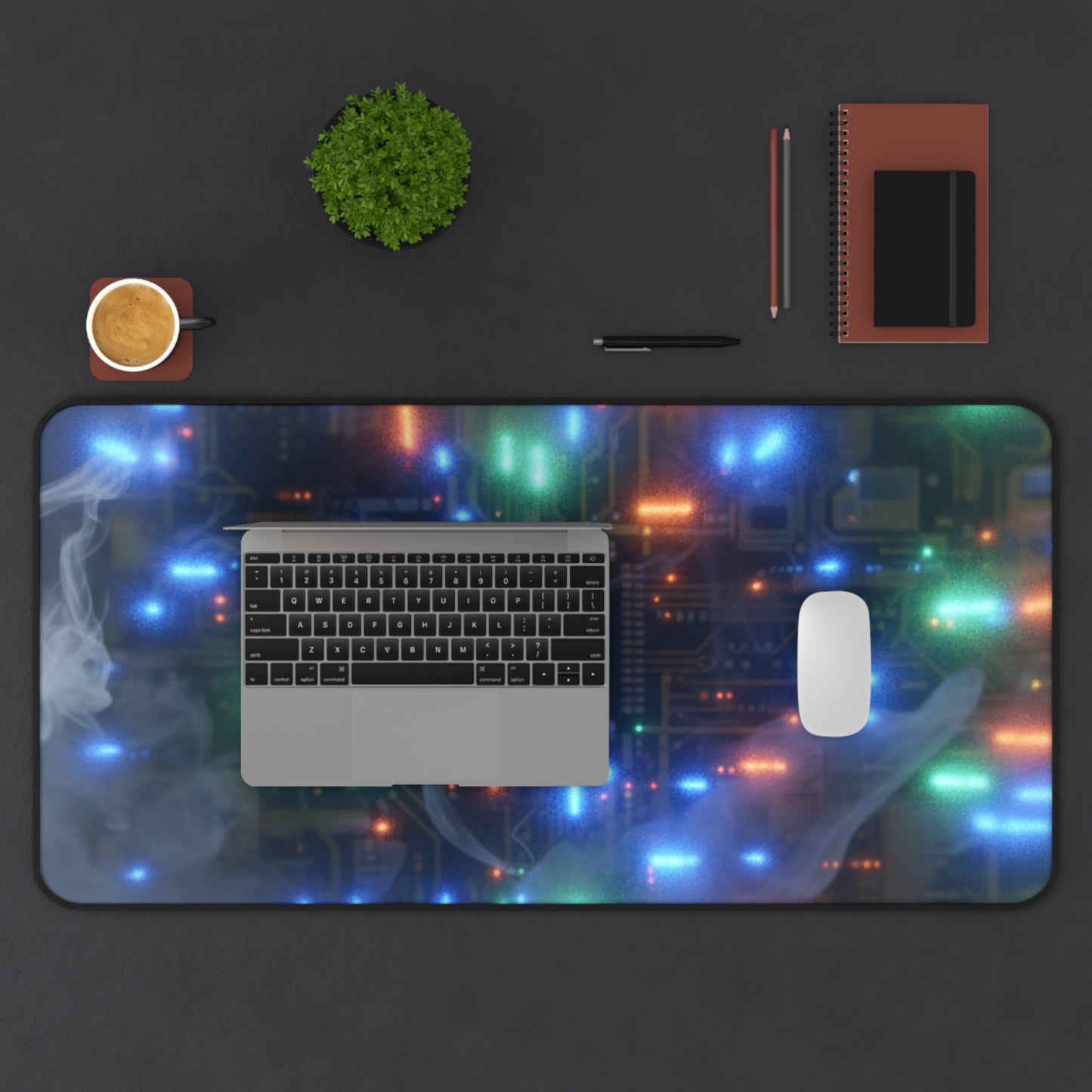 Large Gaming Mouse Pad – Premium Mouse Pad & Tech Accessory for Home & Office, Premium Desk Mat, Gaming Mouse Pad, Non-slip, Circuit Glow Desk Mat — Neon Tech Mouse Pad with Retro Computer Lights