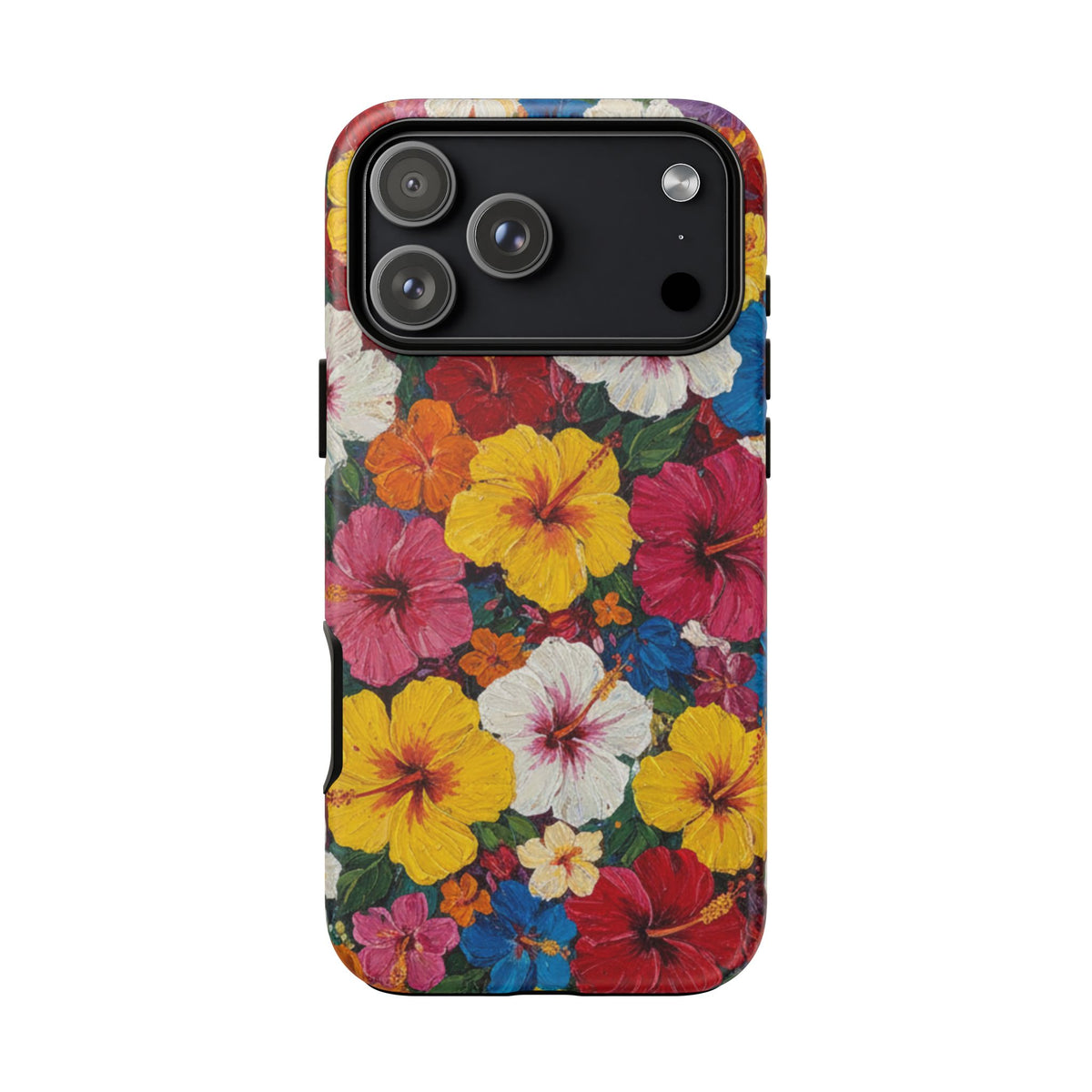 iPhone Tough Cases Phone Cases for iPhone 14\15\16\17 – Dual Layer, Matte/Glossy Finish, Wireless Charging CompatibleFloral Hibiscus Tough Phone Case — Bright Tropical Protection