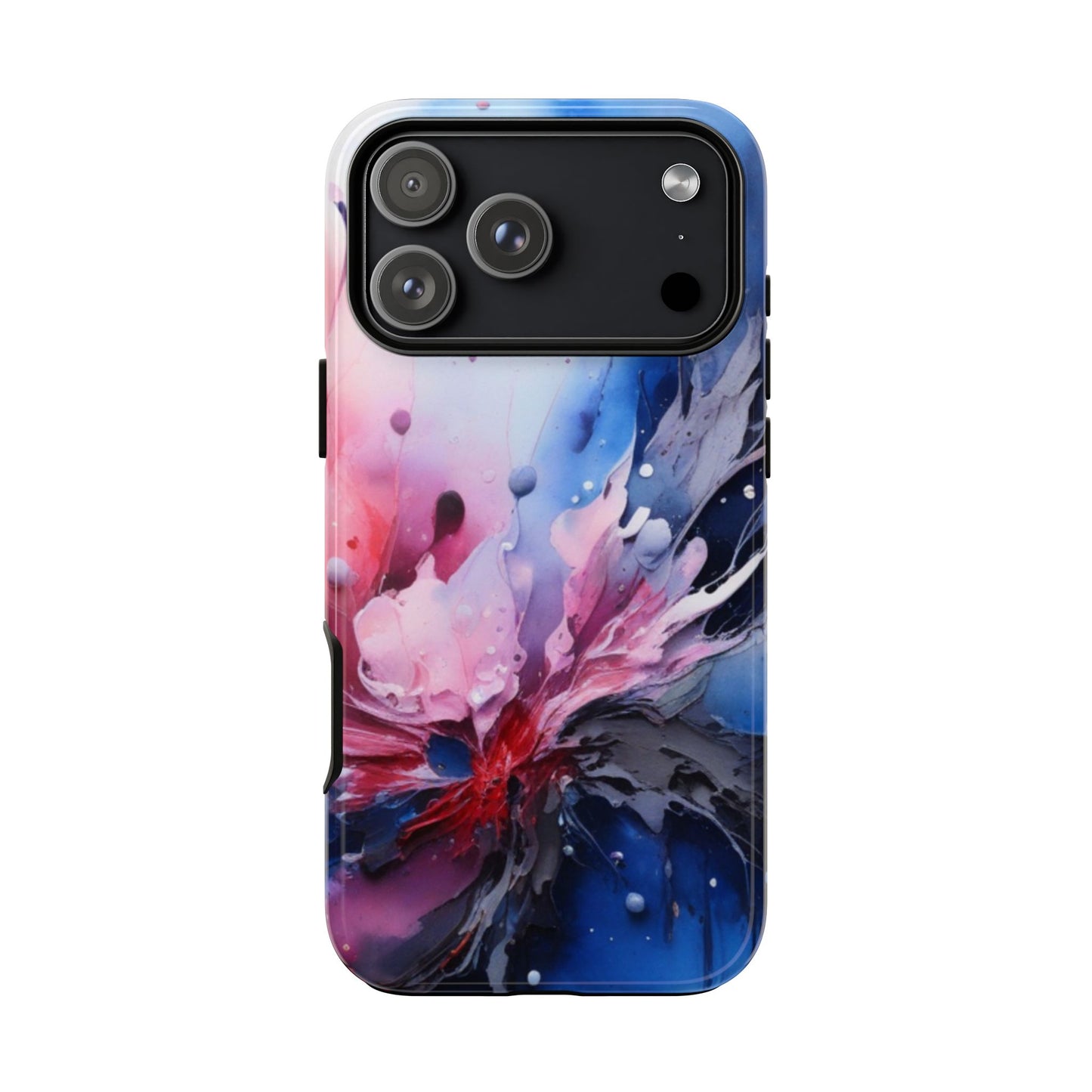 Tough Case — Abstract Pink & Blue Phone Case. iPhone Tough Cases Phone Cases for iPhone 17/16/15/14 – Dual Layer, Matte/Glossy Finish, Wireless Charging Compatible