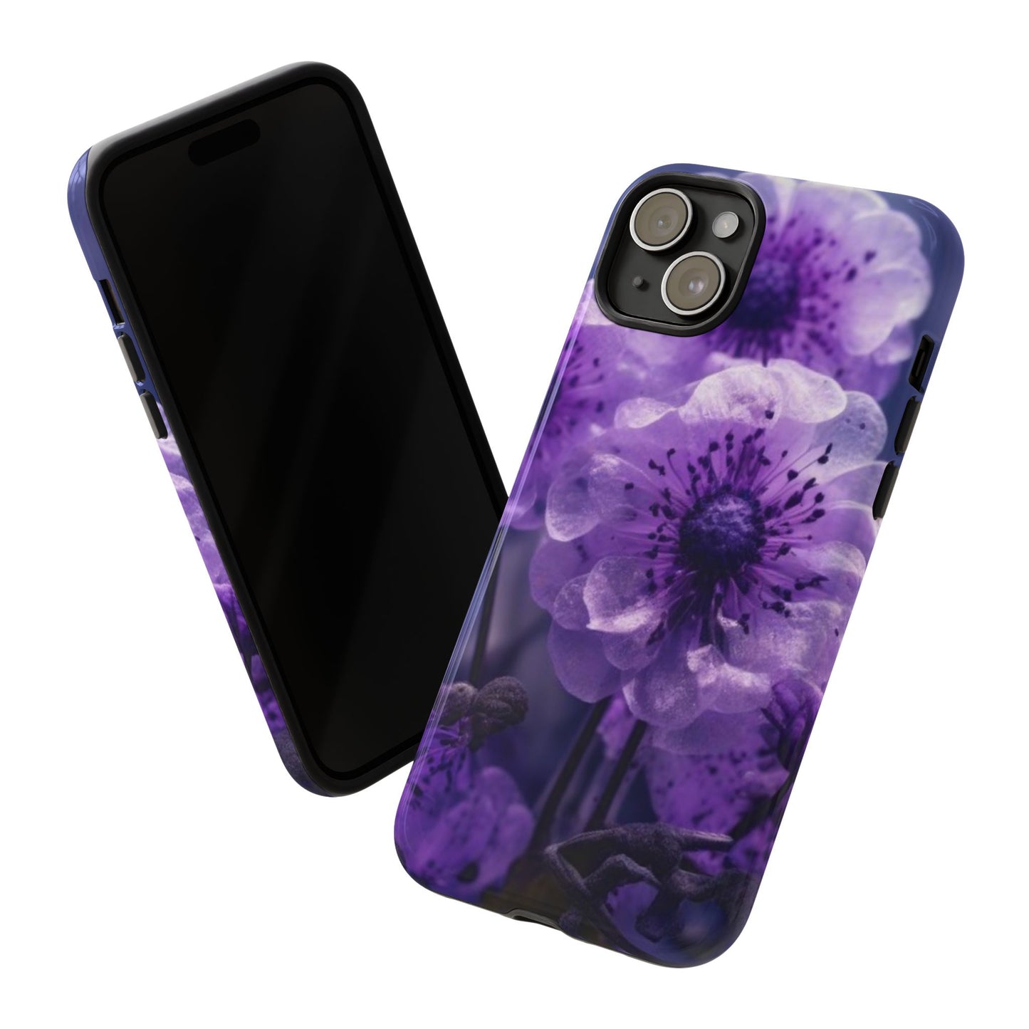 Purple Floral iPhone Case, Tough Cases for iPhone 17/16/15/14- Tough & Stylish Phone Protection. Gifts for her
