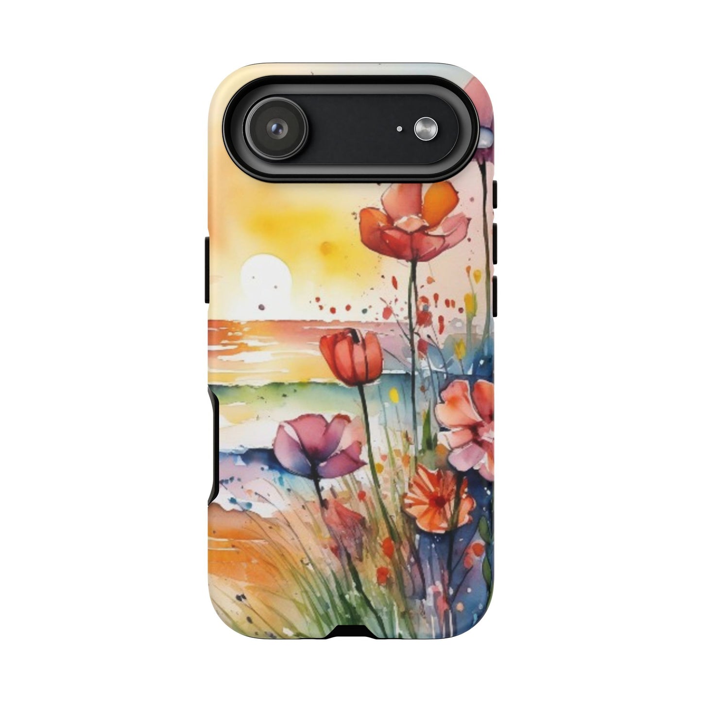 Floral Phone Case, Tough Cases Phone Cases for iPhone 17/16/15/14 - Tough Cases with Vibrant Watercolor Design