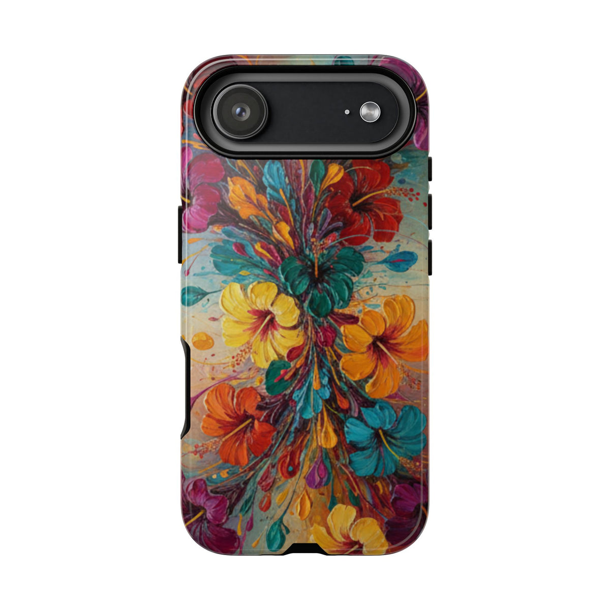 iPhone Tough Cases Phone Cases for iPhone 14\15\16\17\18 – Dual Layer, Matte/Glossy Finish, Wireless Charging Compatible. Floral Burst Tough Phone Case — Vibrant Flower Protective Case