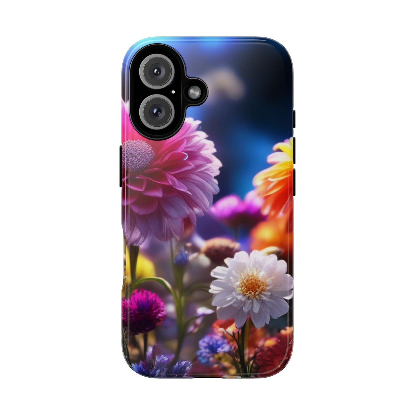 iPhone Tough Cases Phone Cases for iPhone 14\15\16\17 – Dual Layer, Matte/Glossy Finish, Wireless Charging Compatible, Floral Garden Phone Case — Vibrant Bloom Protective iPhone Cover