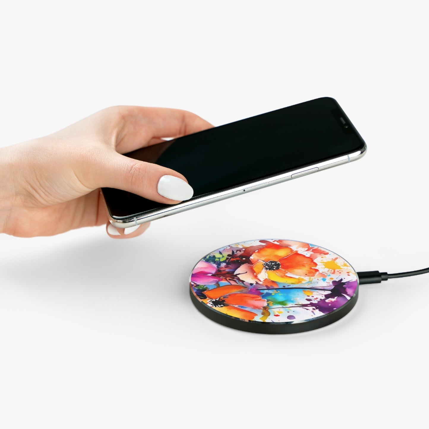 10W Fast Wireless Phone Charger – Qi-Certified for iPhone 16/15/14, Samsung Galaxy S25/S24/S23, Google Pixel 7/8/9 – Sleek, Compact Design with Micro USB Cable.