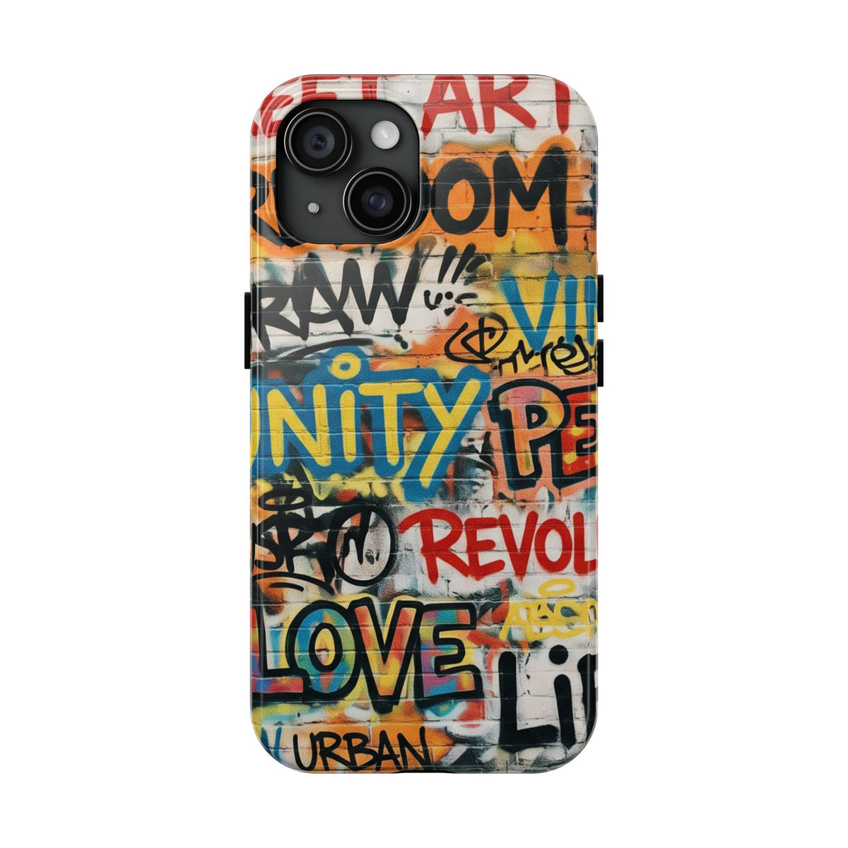 iPhone Tough Cases Phone Cases for iPhone 15\16\17\18 – Dual Layer, Matte/Glossy Finish, Wireless Charging Compatible. Urban Graffiti Tough Phone Case – Colorful Street Art Design