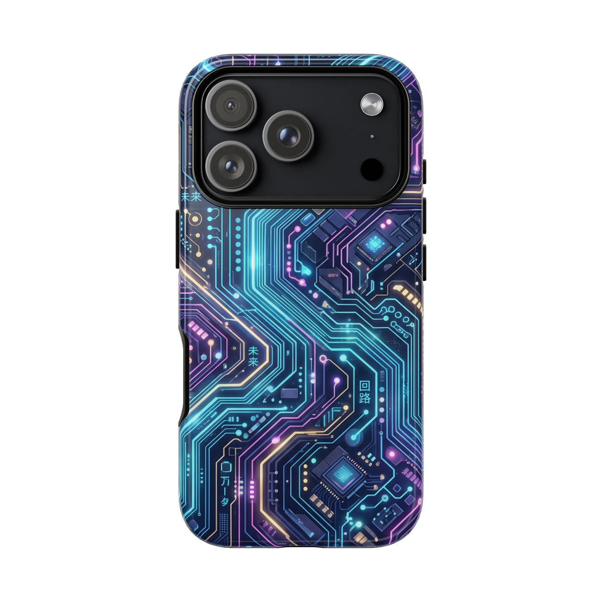 iPhone Tough Cases Phone Cases for iPhone 14\15\16\17\18 – Dual Layer, Matte/Glossy Finish, Wireless Charging Compatible. Tech Circuit Tough Phone Case.