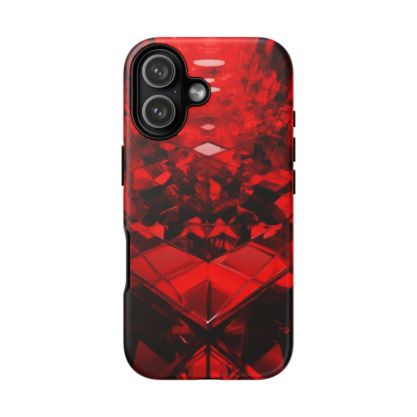 Red Crystal Design Phone Case for iPhone 17/16/15/14 - Tough, Stylish Protection