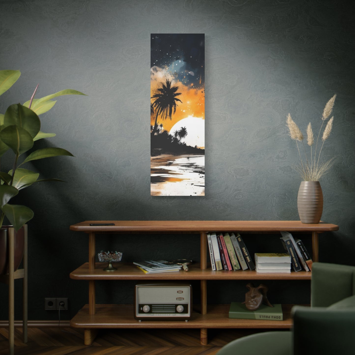 Sunset Beach Canvas Wall Art, Tropical Décor, Home Aesthetic, Gift for Beach Lovers, Relaxing Wall Decoration