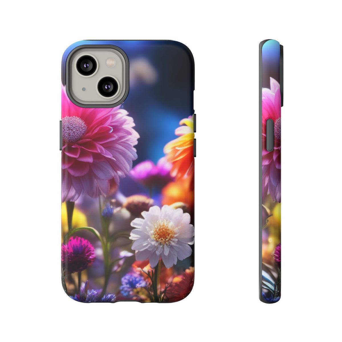 iPhone Tough Cases Phone Cases for iPhone 14\15\16\17 – Dual Layer, Matte/Glossy Finish, Wireless Charging Compatible, Floral Garden Phone Case — Vibrant Bloom Protective iPhone Cover