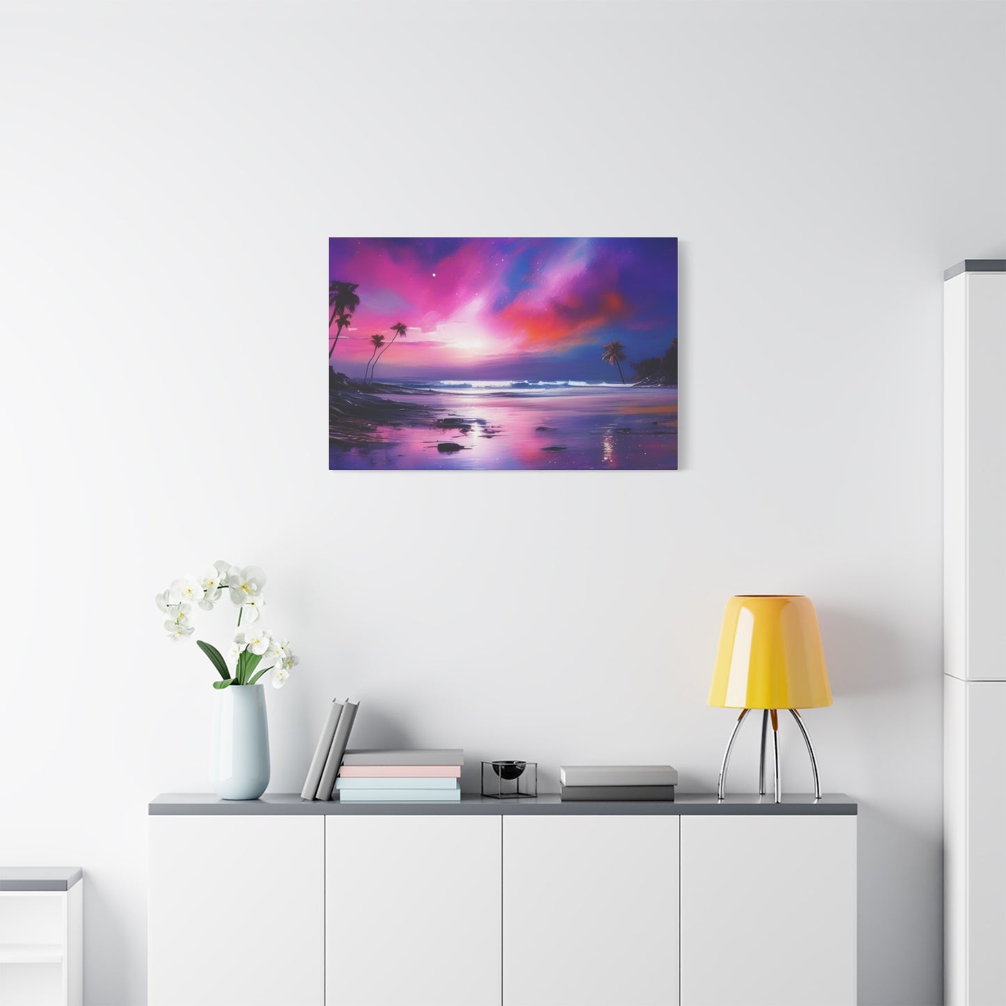 Abstract Art Canvas Print – Modern Wall Art, Digital Artwork, Matte Canvas, Ready to Hang, Home & Office Décor, Modern Wall Décor, Tropical Sunset Canvas Art - Vibrant Beach Landscape Wall Decor