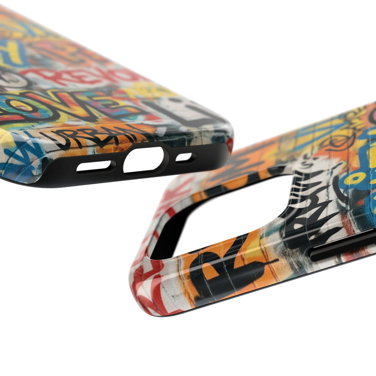 iPhone Tough Cases Phone Cases for iPhone 15\16\17\18 – Dual Layer, Matte/Glossy Finish, Wireless Charging Compatible. Urban Graffiti Tough Phone Case – Colorful Street Art Design