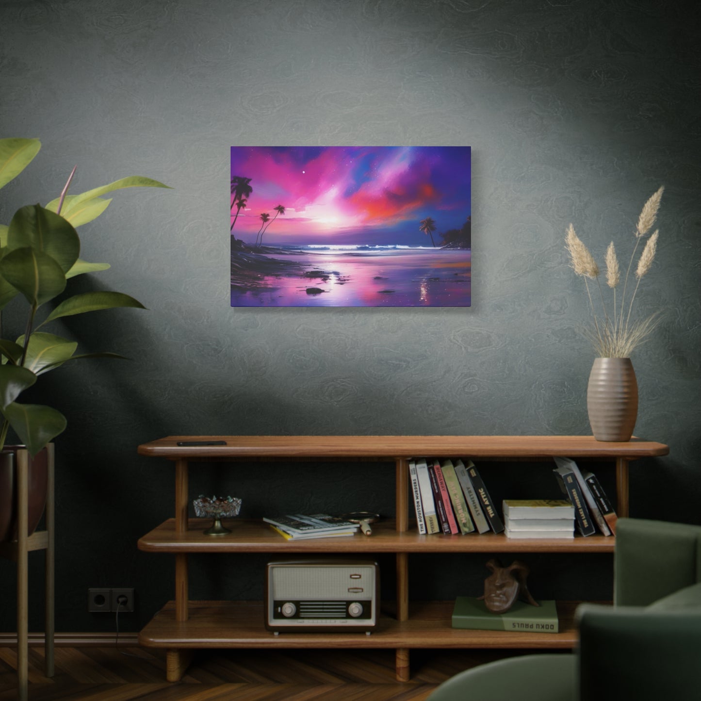 Abstract Art Canvas Print – Modern Wall Art, Matte Canvas, Ready to Hang, Home & Office Décor, Modern Wall Décor, Tropical Sunset Canvas Art - Vibrant Beach Landscape Wall Decor