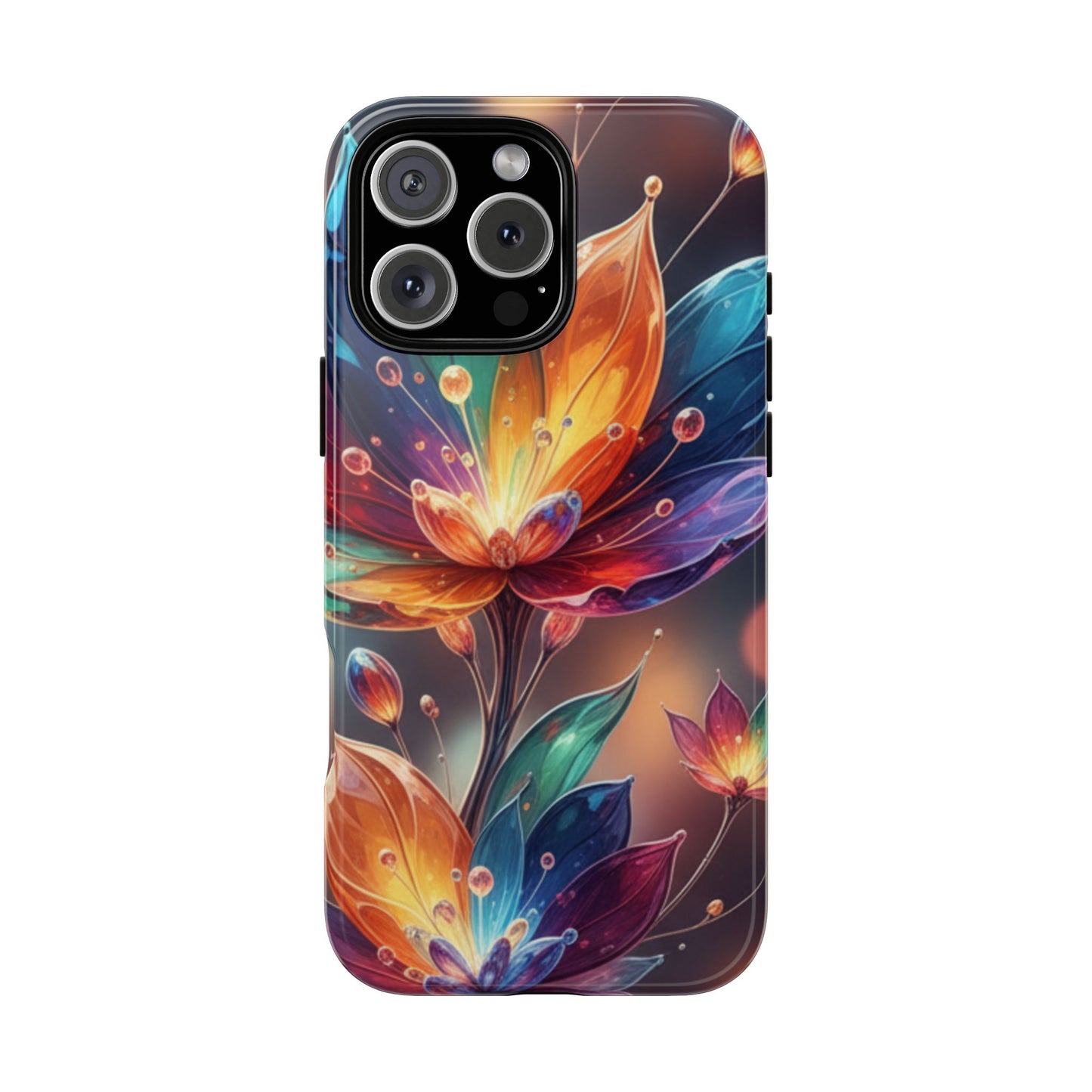iPhone Tough Cases Phone Cases for iPhone 14\15\16\17 – Dual Layer, Matte/Glossy Finish, Wireless Charging Compatible — Vibrant Floral Lotus Phone Case