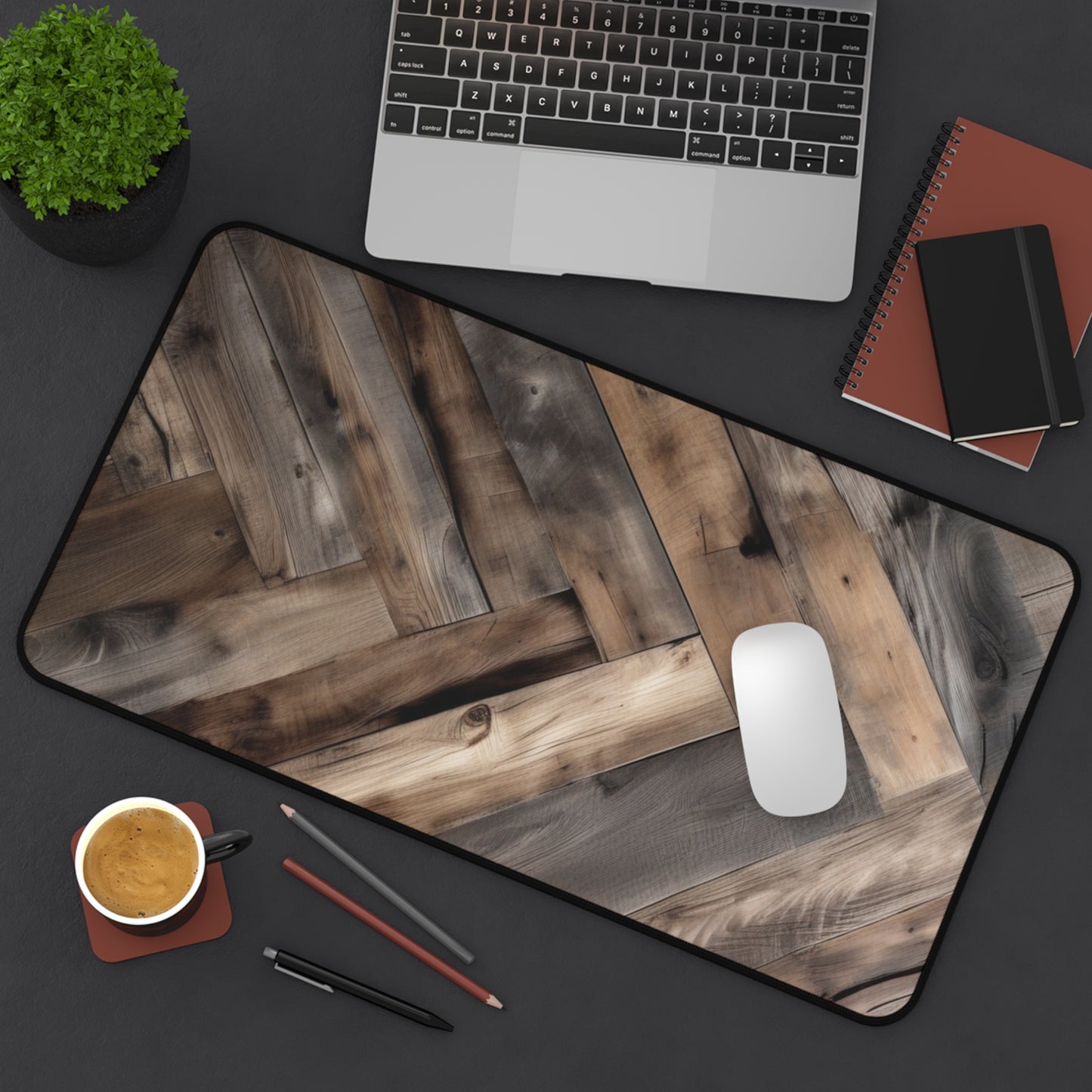 Large Gaming Mouse Pad – Premium Mouse Pad & Tech Accessory for Home & Office, Premium Desk Mat, Gaming Mouse Pad, Non-slip, Rustic Herringbone Wood Pattern Desk Mat — Vintage Office Mouse Pad, XL...