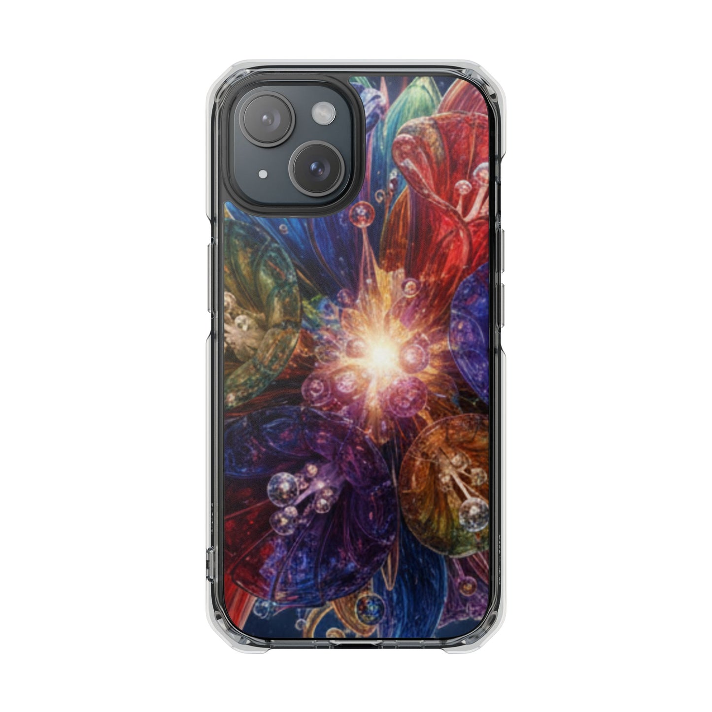 Magnetic Impact Phone Case for iPhone 17/16/15/14, Magnetic Clear Phone Case — Cosmic Abstract Art Impact Case
